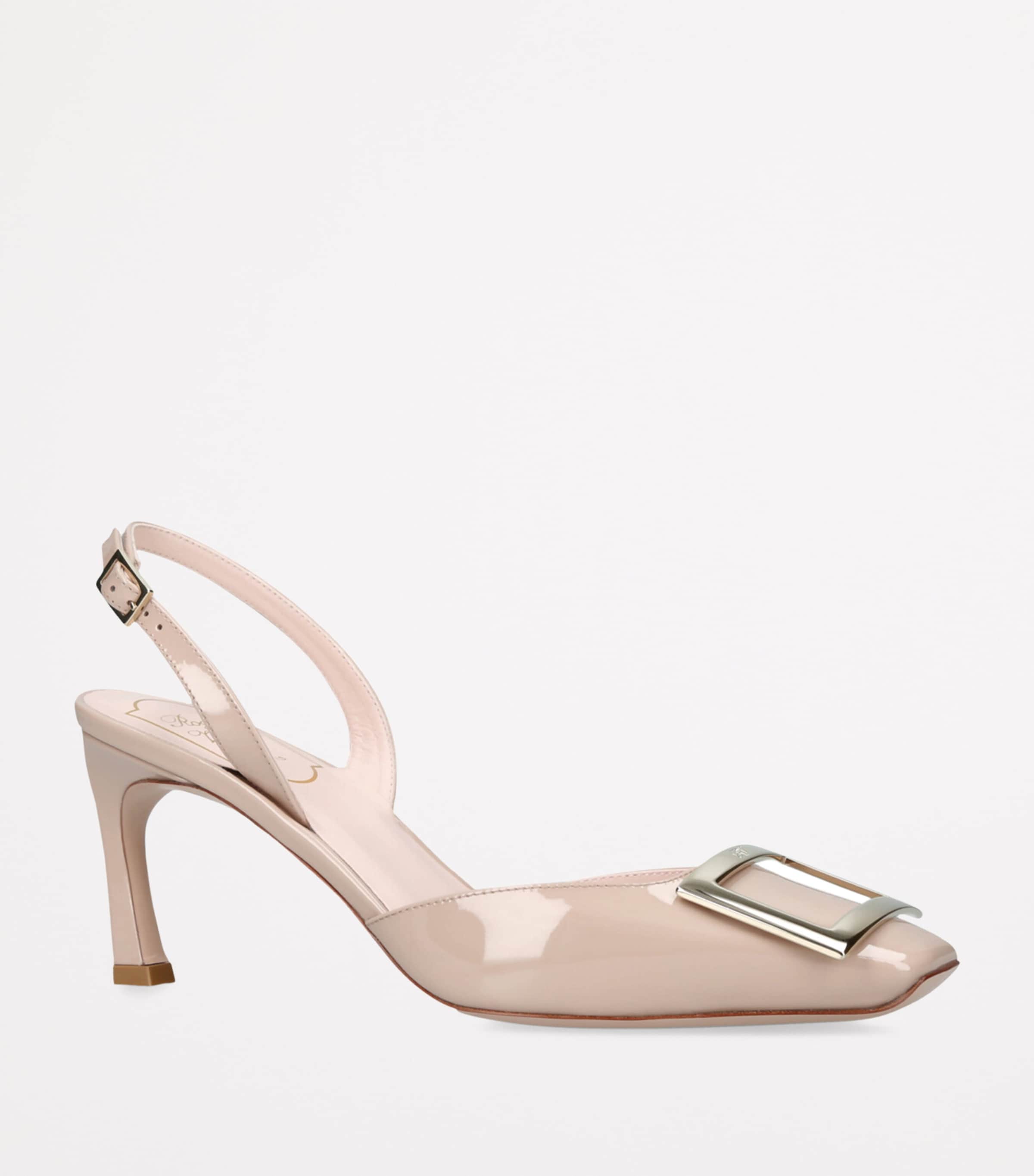 Leather Trompette Slingback Pumps 70 BLUSH Image 3