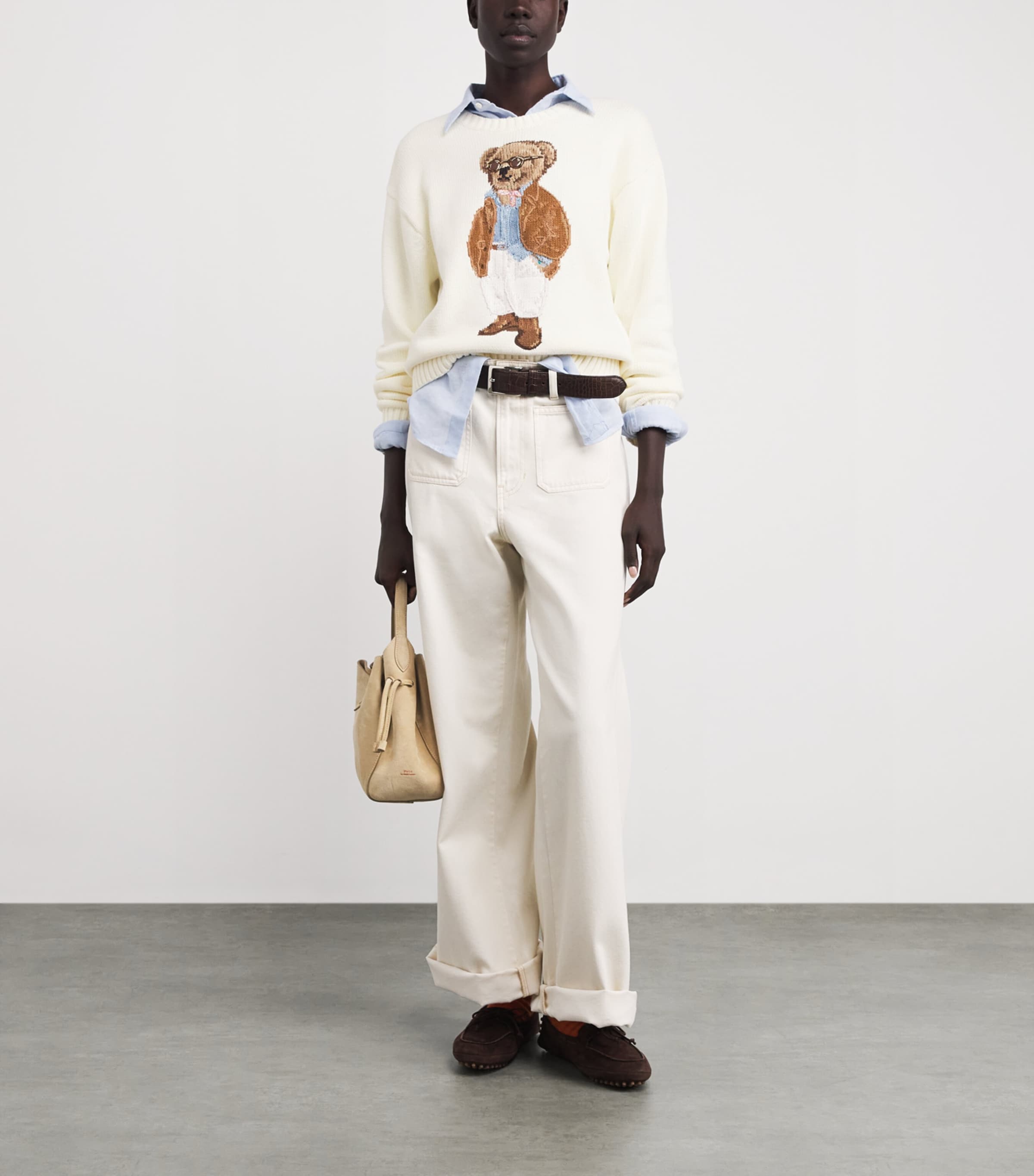 Cotton Polo Bear Sweater PARCHMENT CREAM Image 2