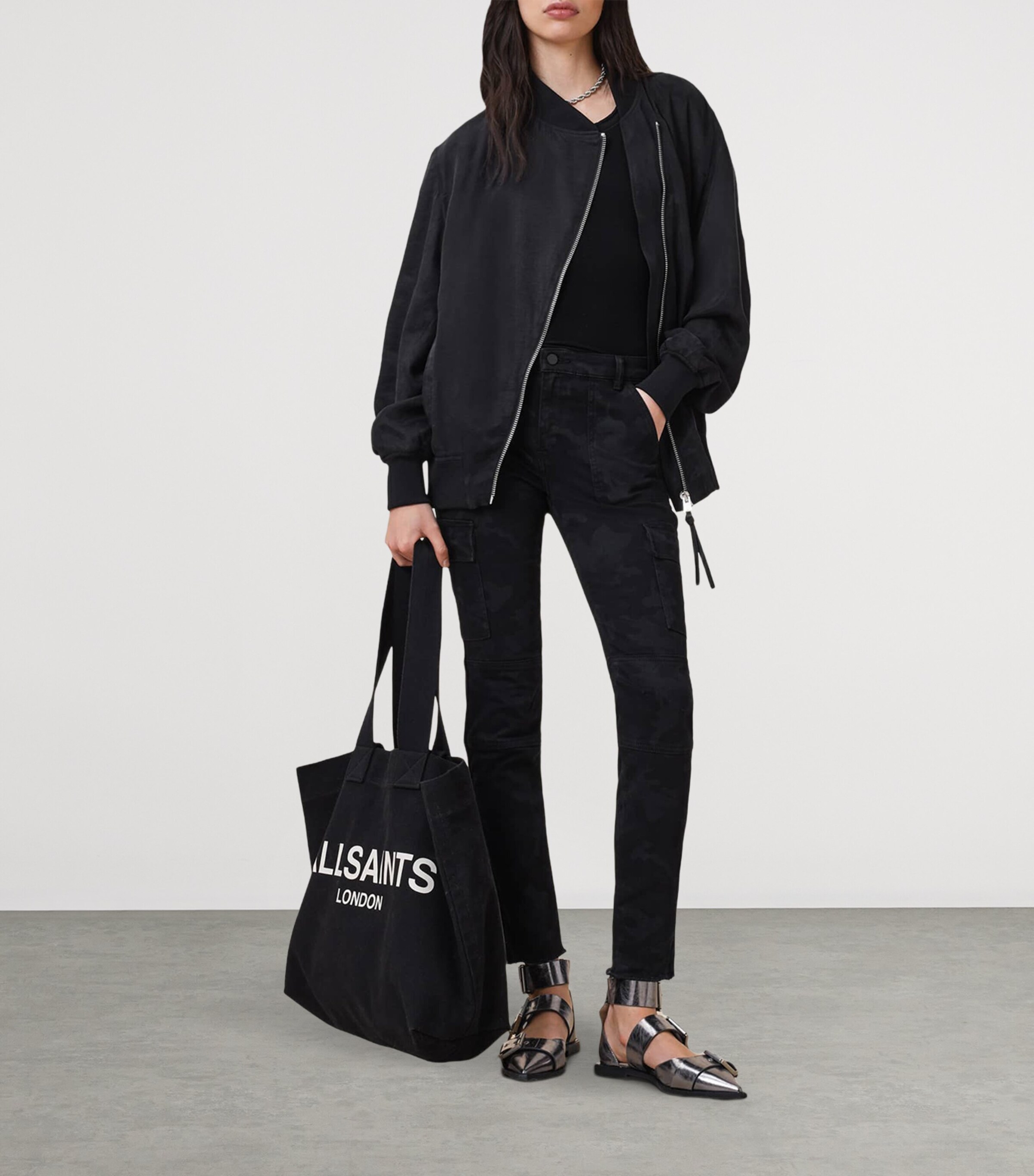 Duran Skinny Cargo Jeans CAMO BLACK Image 3