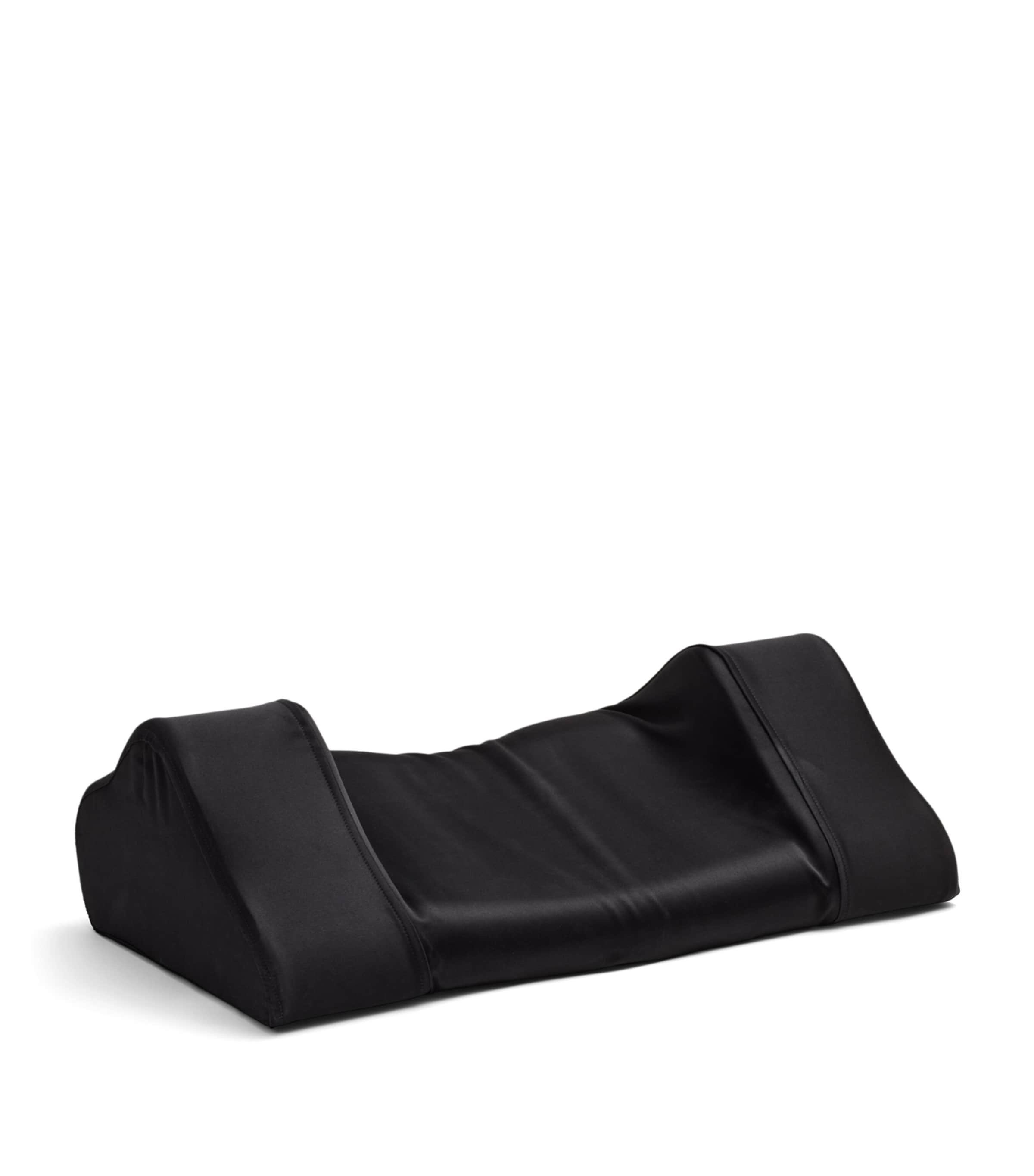 Back Sleep Pillow with Silk Pillowcase (32cm x 57cm) BLACK Image 4