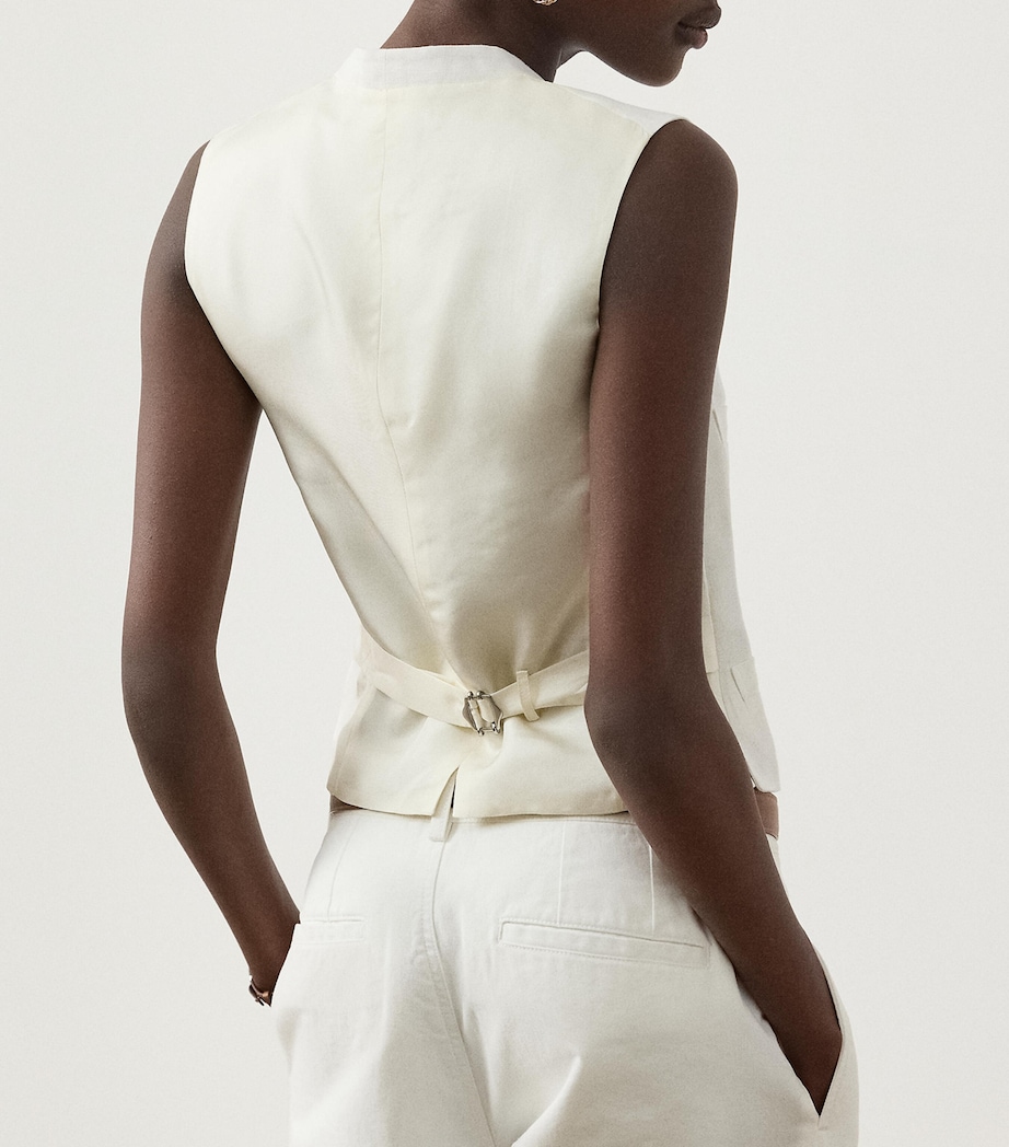 Linen Jaiden Waistcoat CREAM Image 3