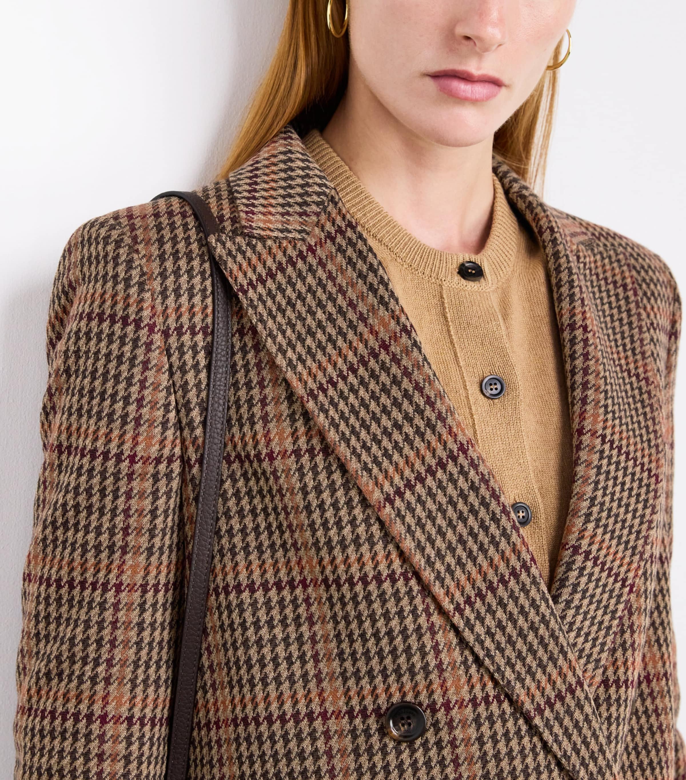 Wool-Cotton Houndstooth Blazer MULTICOLOUR Image 6