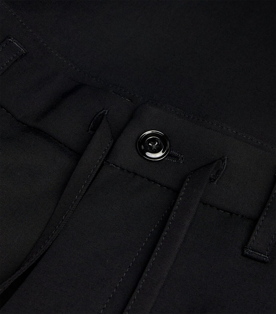 Wool-Blend Drawstring Pleated Trousers BK999/BLACK Image 5