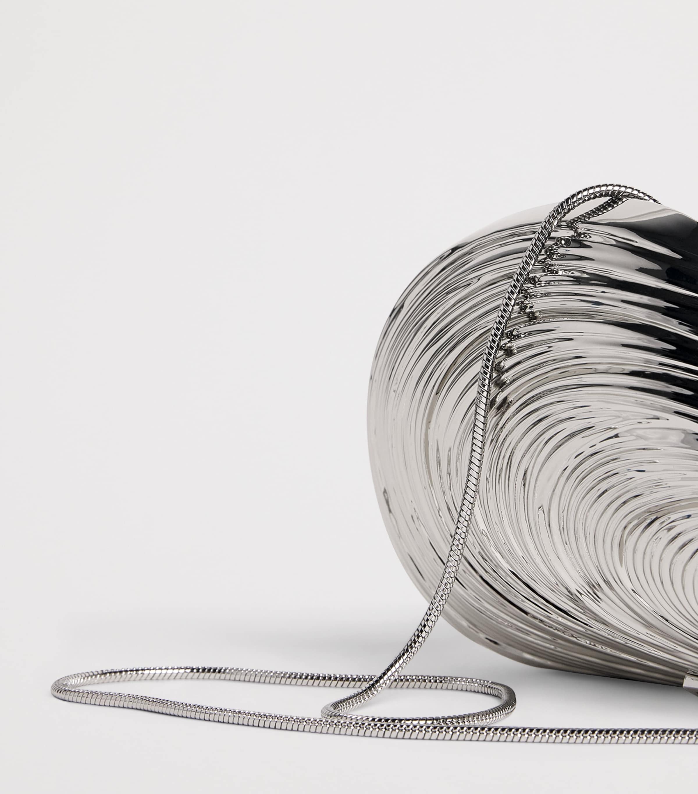 Bridget Oyster Clutch Bag SILVER Image 6