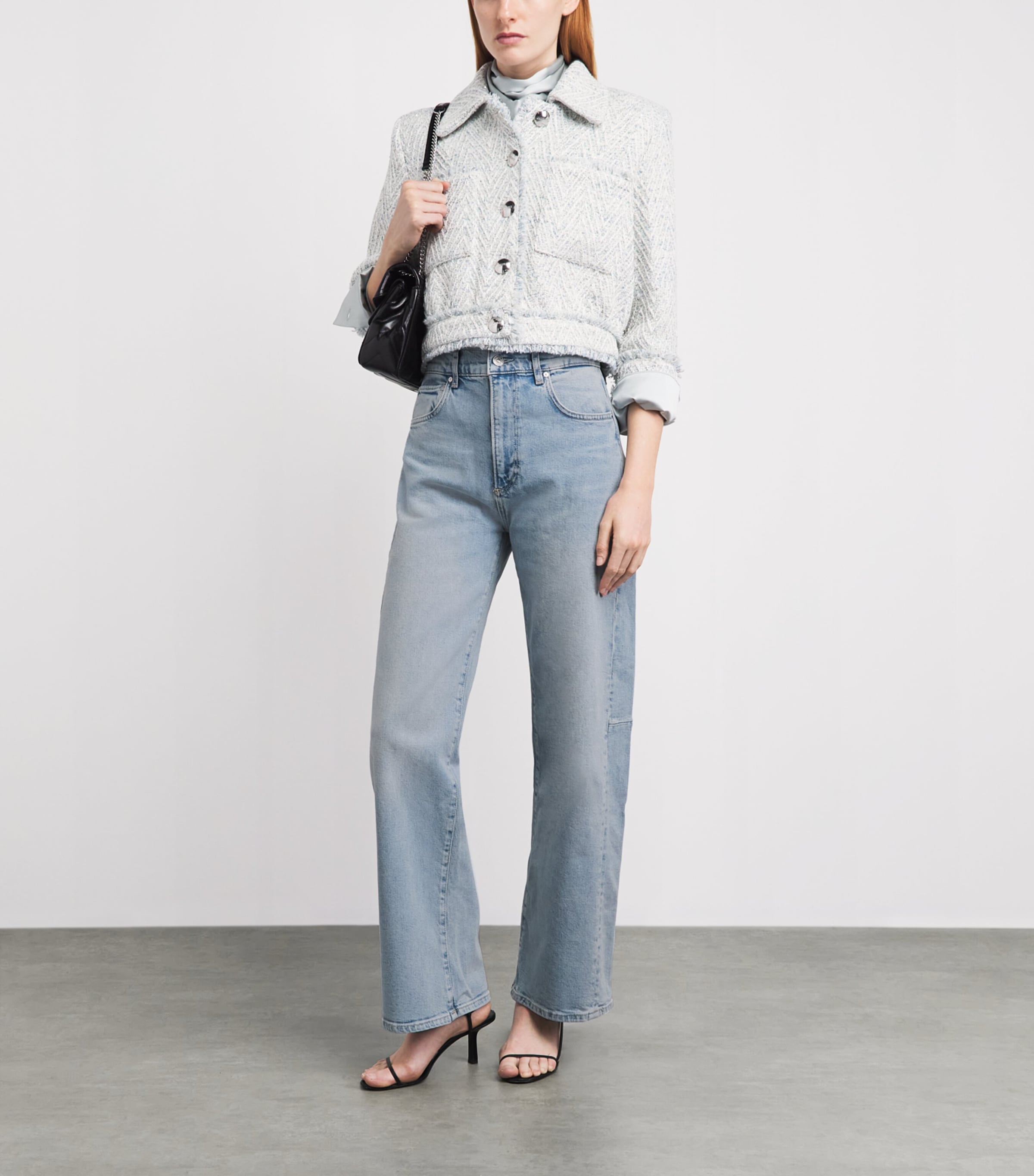 PAIGE Womens Arellia Skimmer Barrel-Leg Jeans Mar Vista Image 2