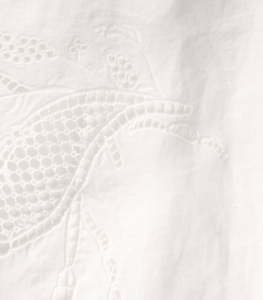 Lafayette 148 Womens Organic Linen Broderie Anglaise Maxi Skirt White White Image 6