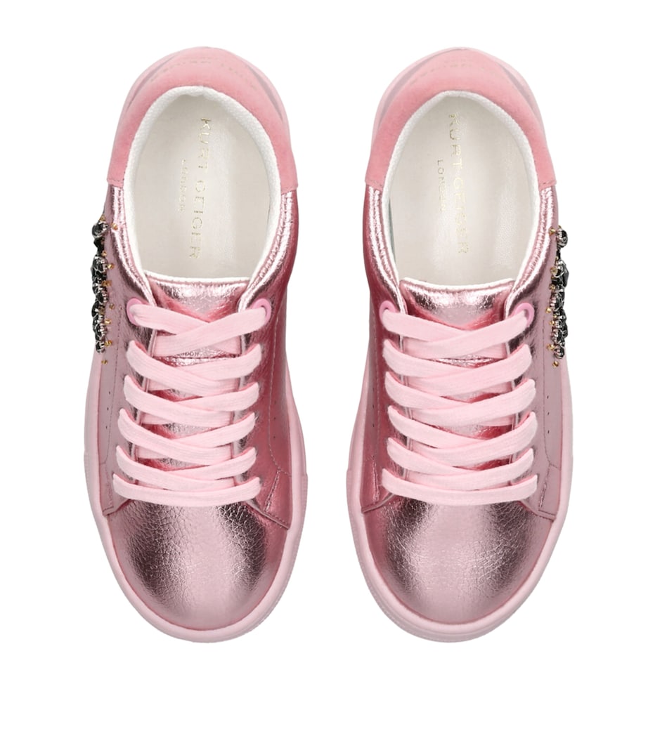 Kurt Geiger London Leather Mini Laney Eye Sneakers Pink Image 4