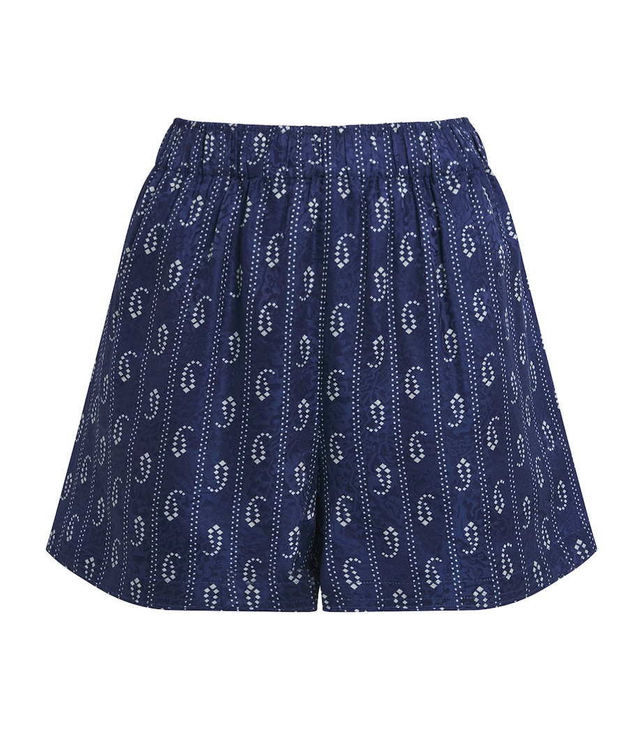 Satin Paisley Camp Shorts 401 BLUE PAISLEY Image 1