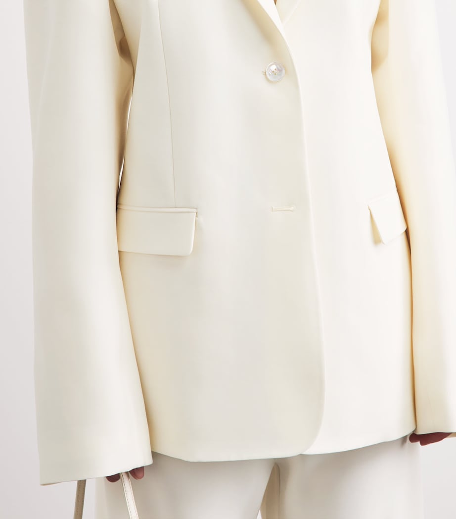 BITE Studios Womens Organic Wool-Silk Serena Blazer Off White Image 3
