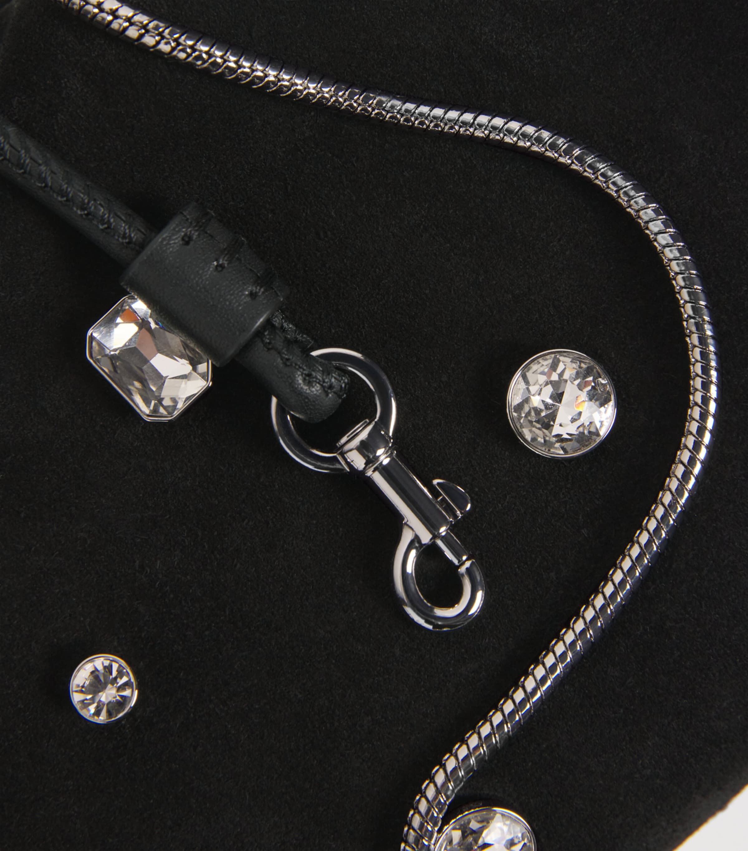 Small Suede Stash Cross-Body Bag B0002 BLACK Image 4