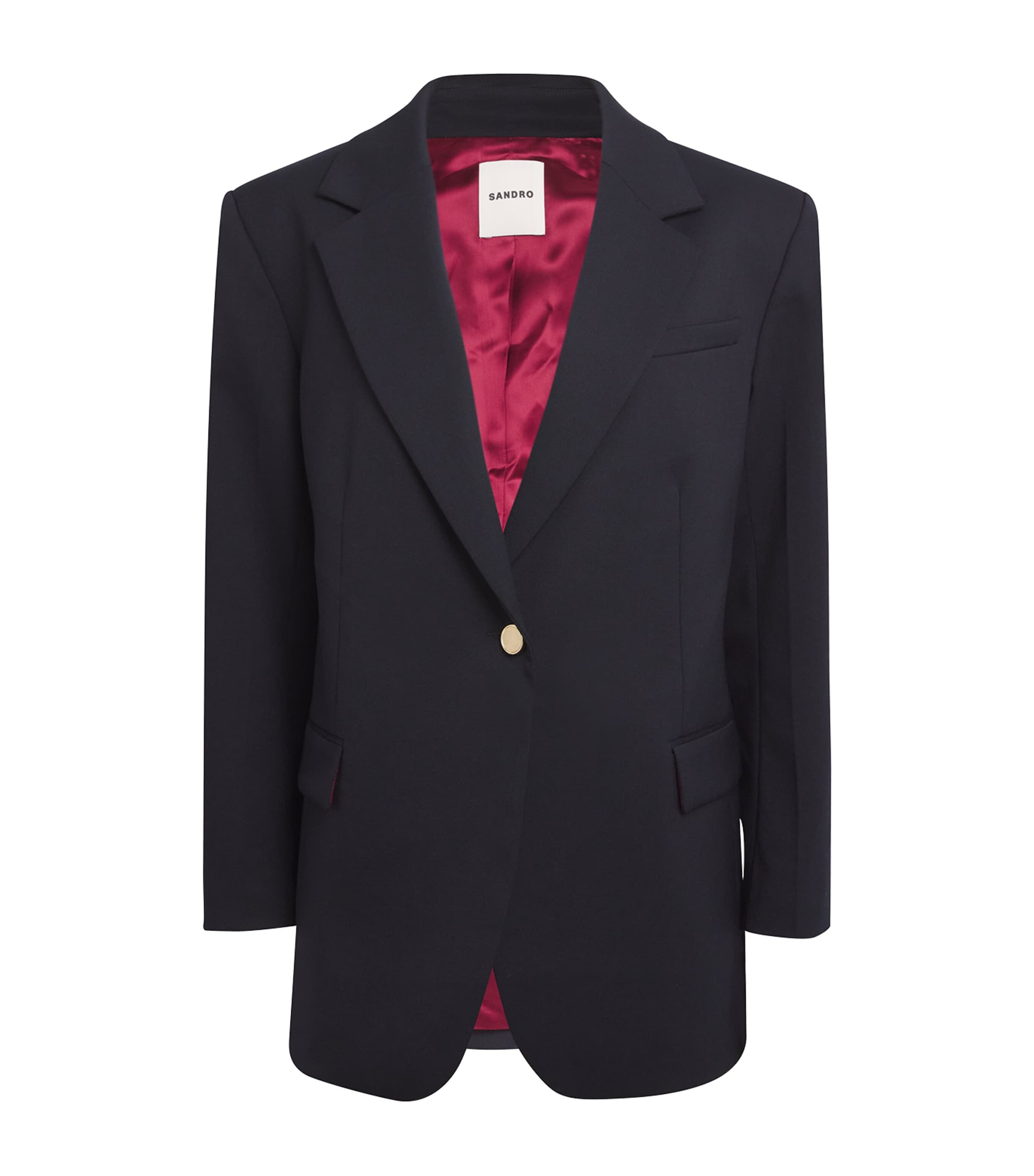 Shop Sandro Single-breasted Blazer In Blue