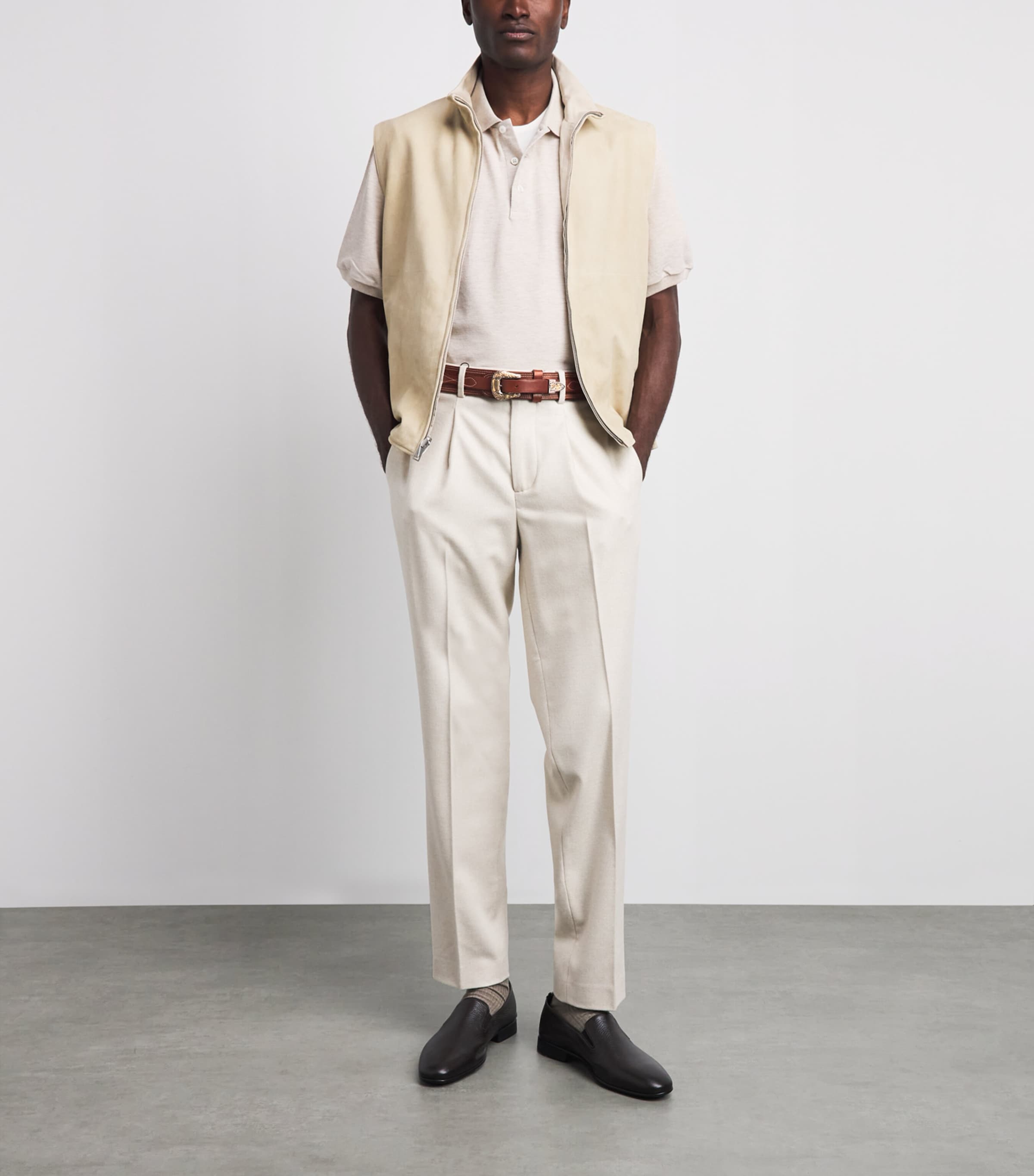 Ralph Lauren Purple Label Leather Western Belt Rl Gold Image 4