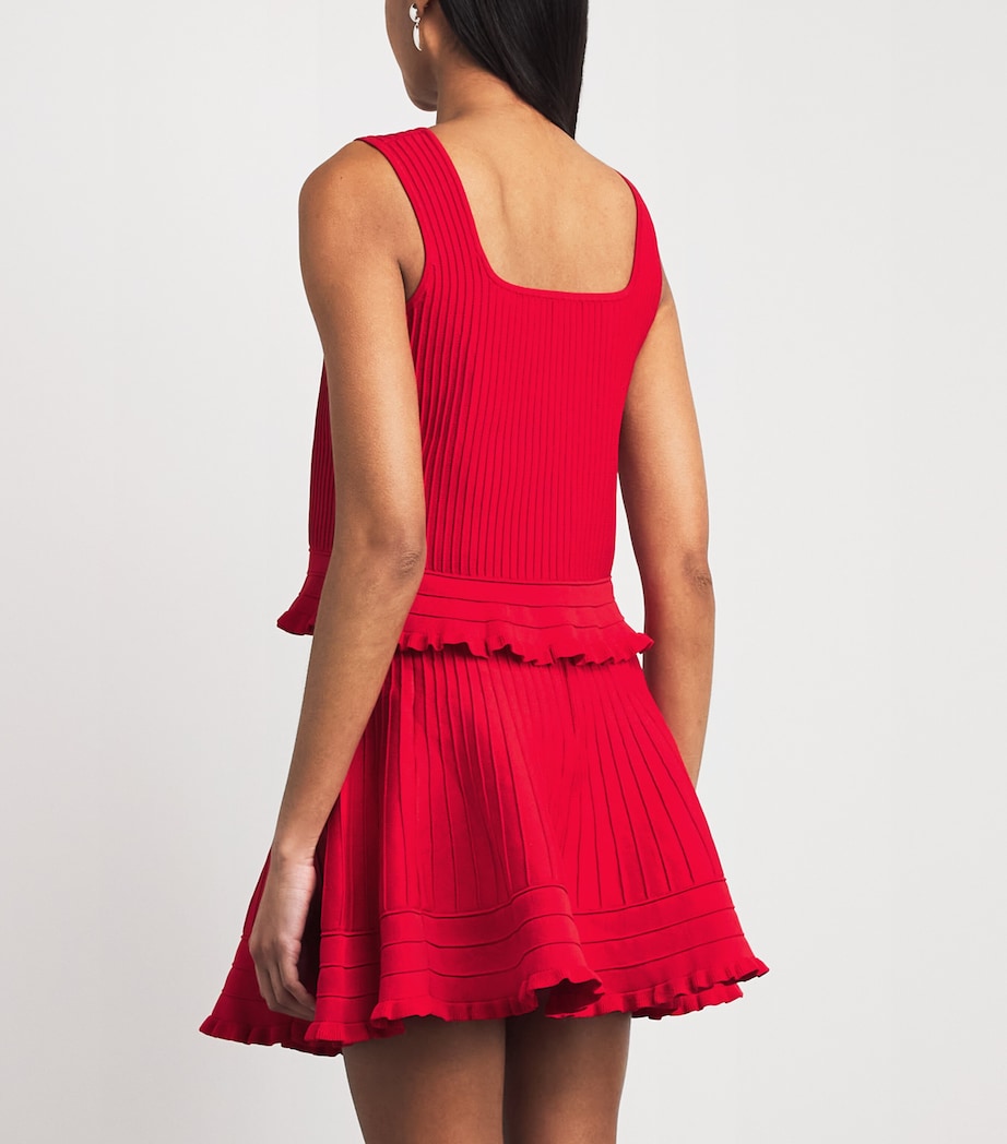 Maje Womens Ruffled Crop Top Red Image 5