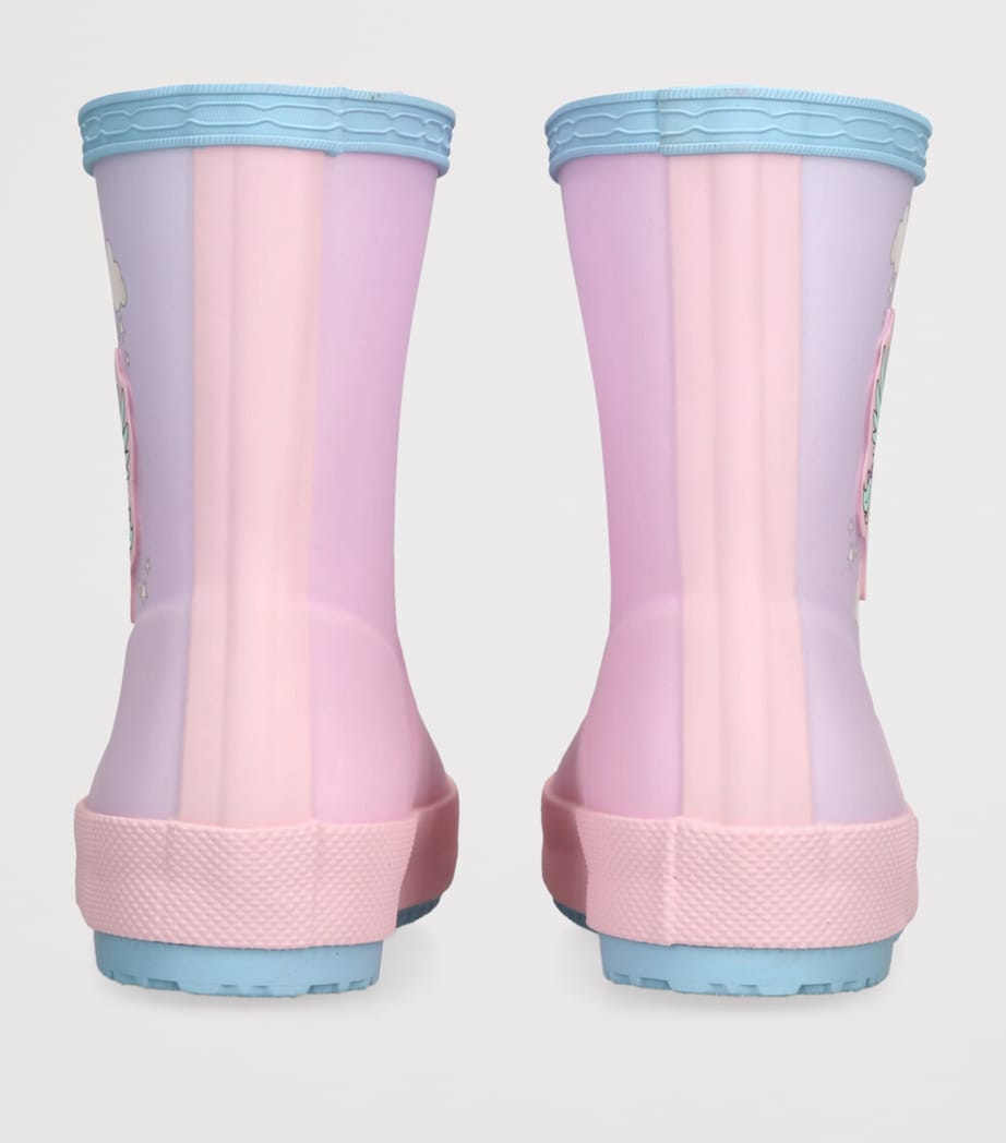 Hunter Kids First Unicorn Wellington Boots Purple Image 2