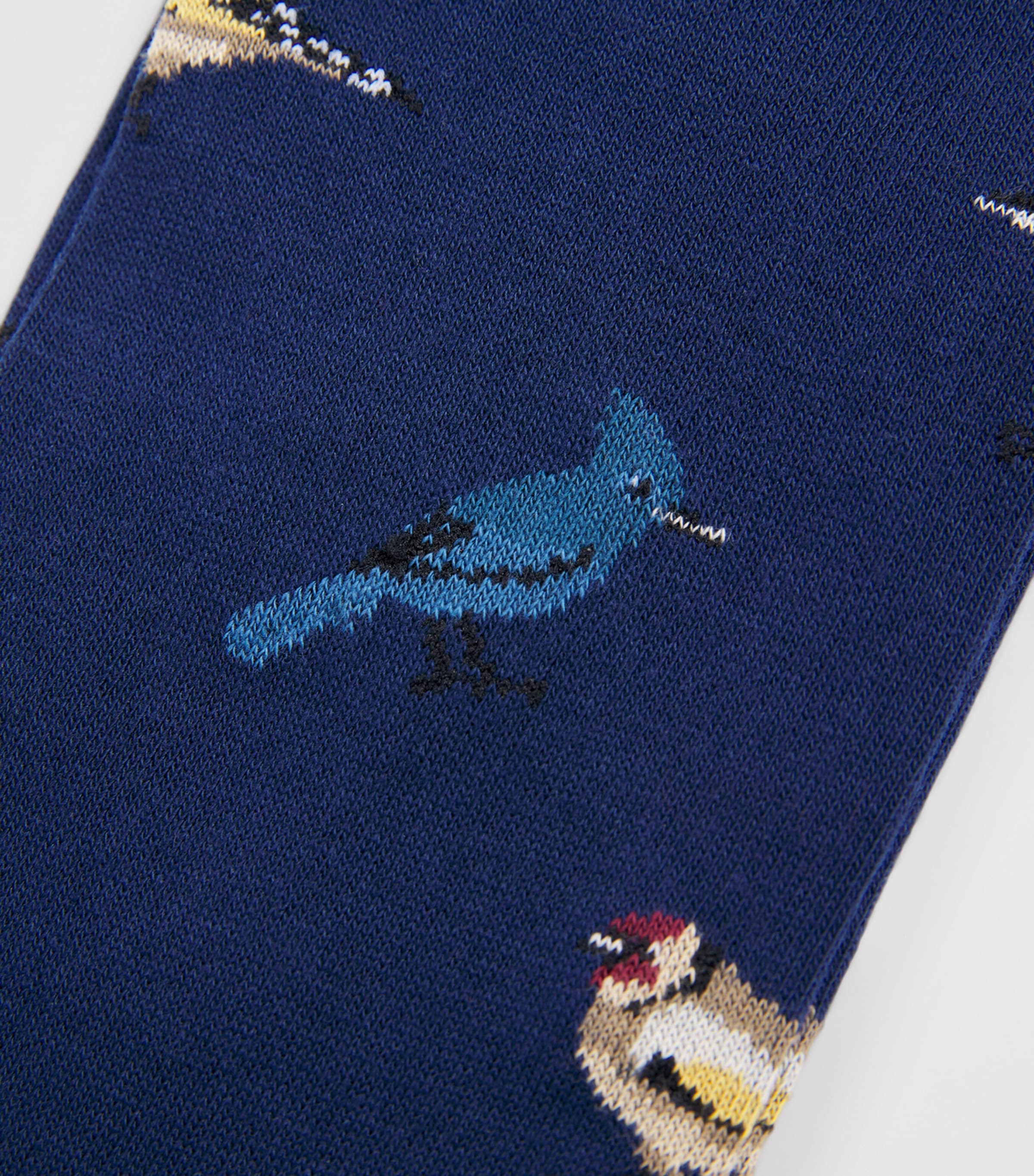 Corgi Mens Jacquard Bird Socks Petrol Image 2