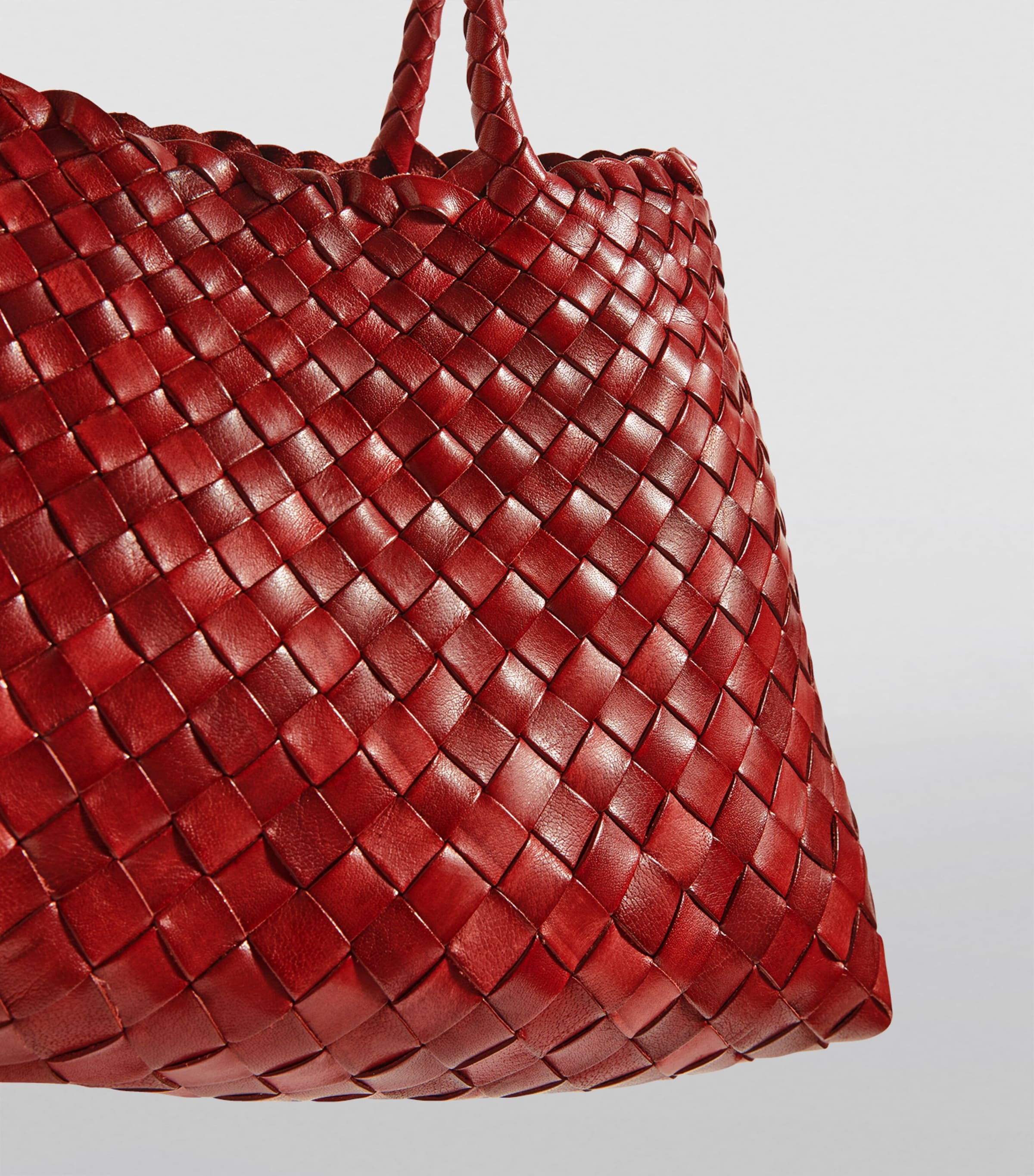 DRAGON DIFFUSION Large Leather Woven Santa Croce Tote Bag
