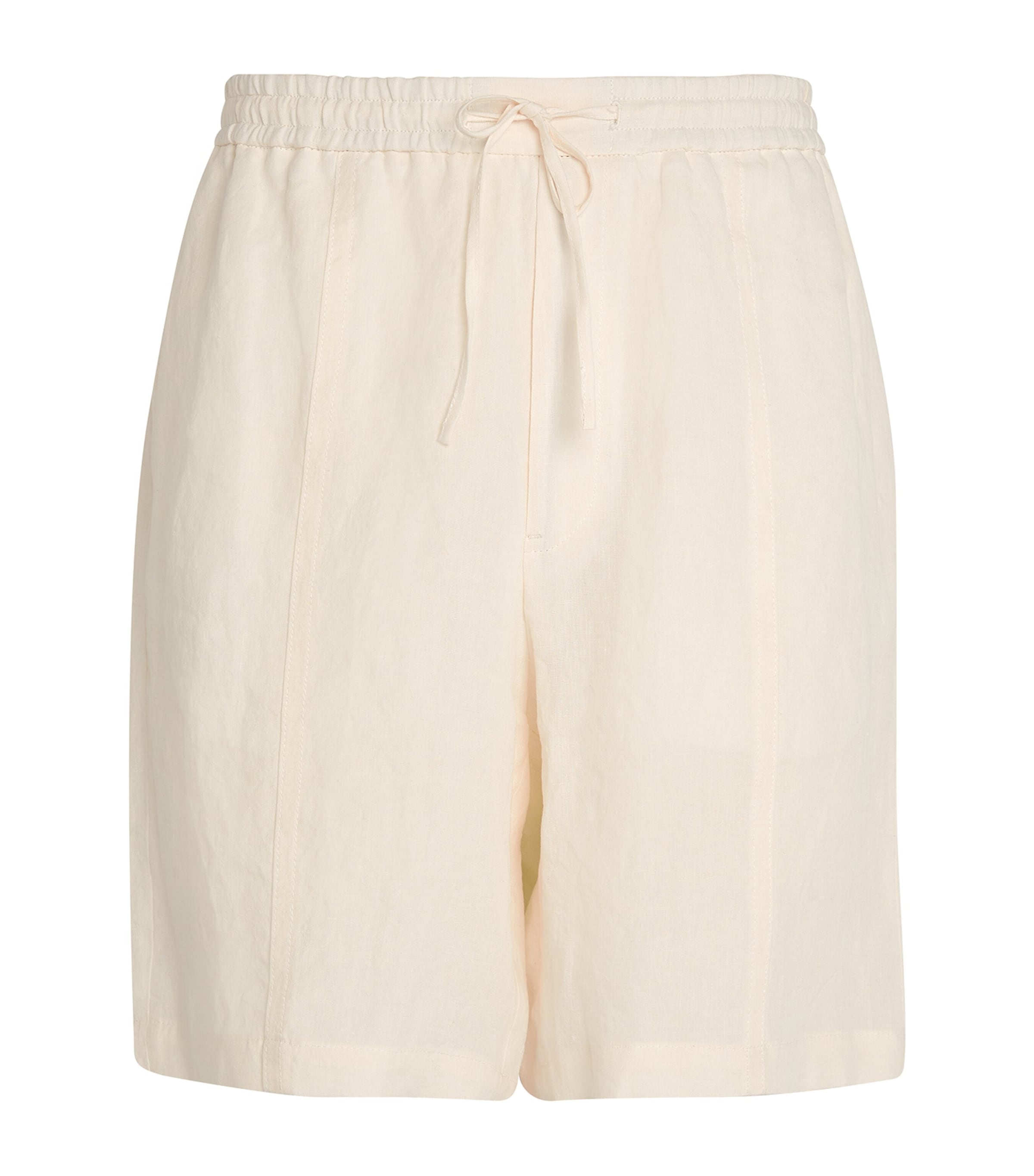 Emporio Armani Linen Drawstring Shorts In White