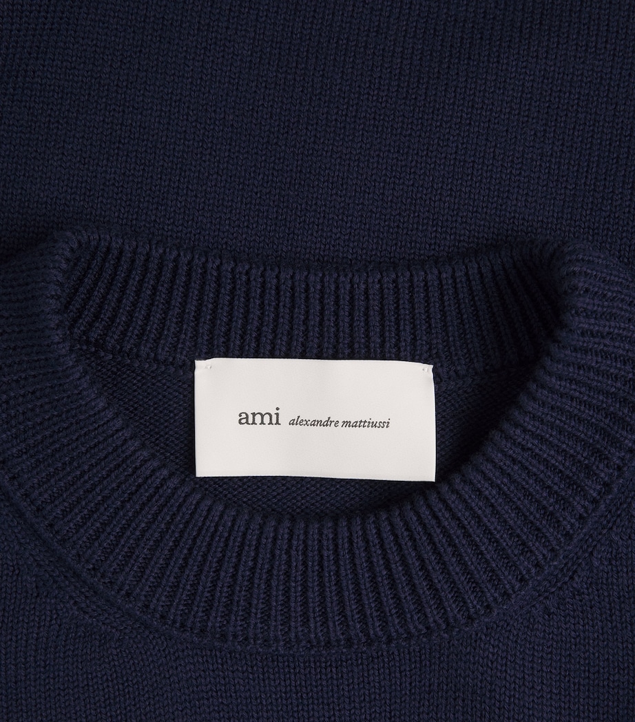 Wool-Cotton Ami de Coeur Sweater A116 ENCRE/ECRU Image 5