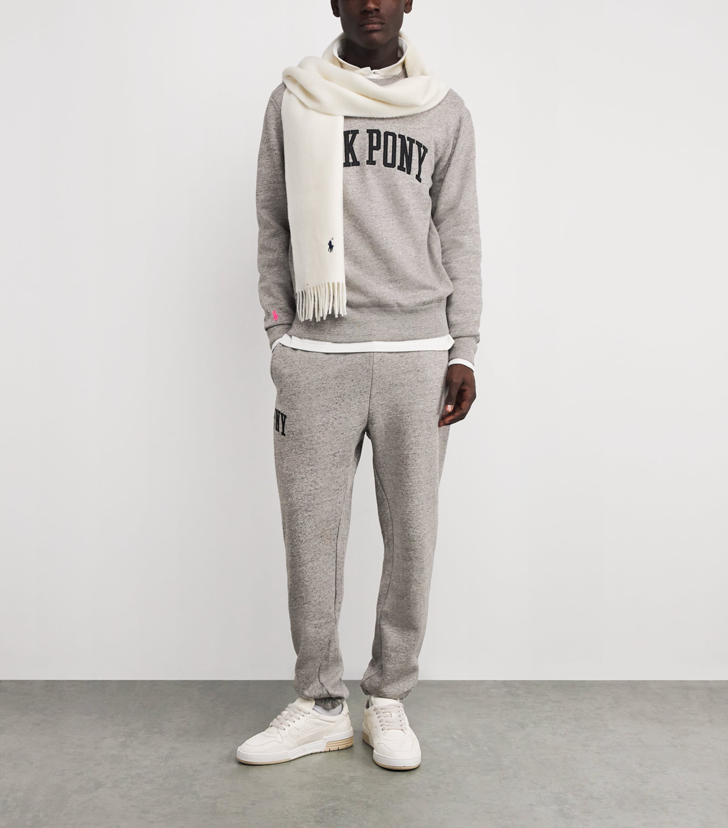 Cotton-Blend Logo Sweatpants DARK GREY HEATHER Image 2