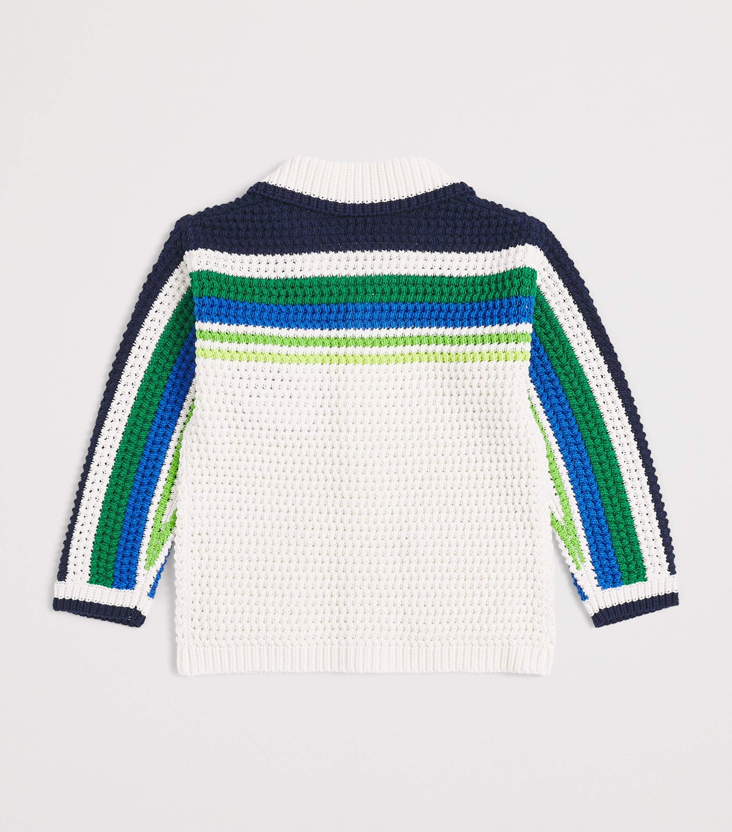 Casablanca Kids Cotton Crochet Stripe Shirt (3-14 Years) Tennis Stripe Image 2