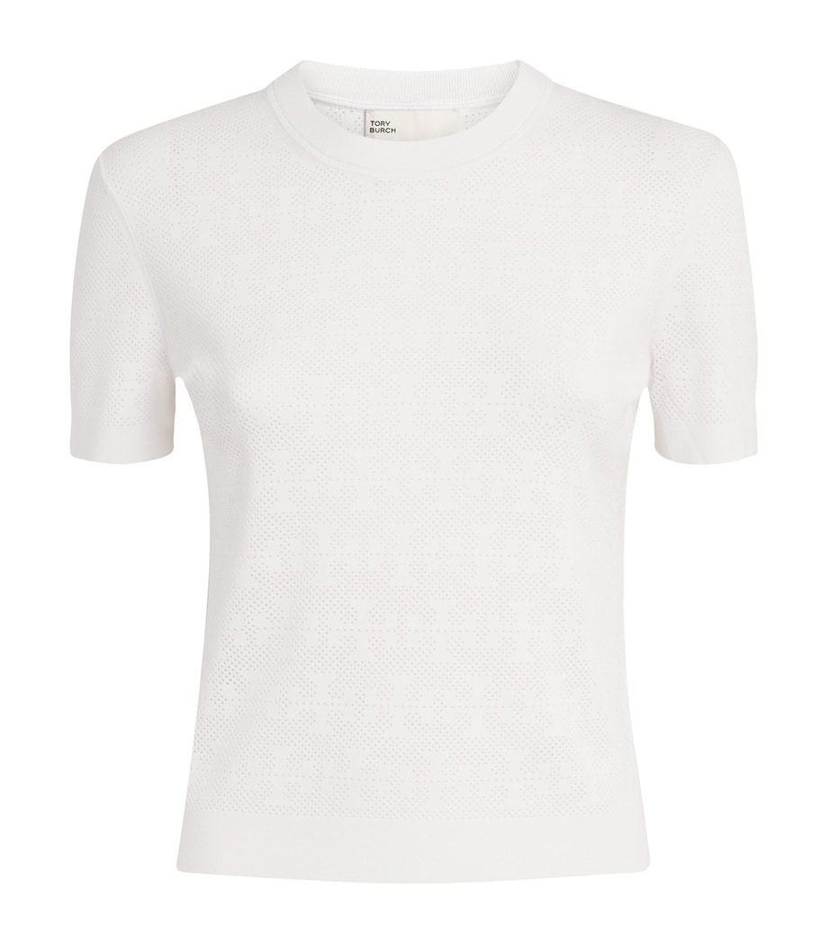 Monogram Pointelle Top 100 WHITE Image 1