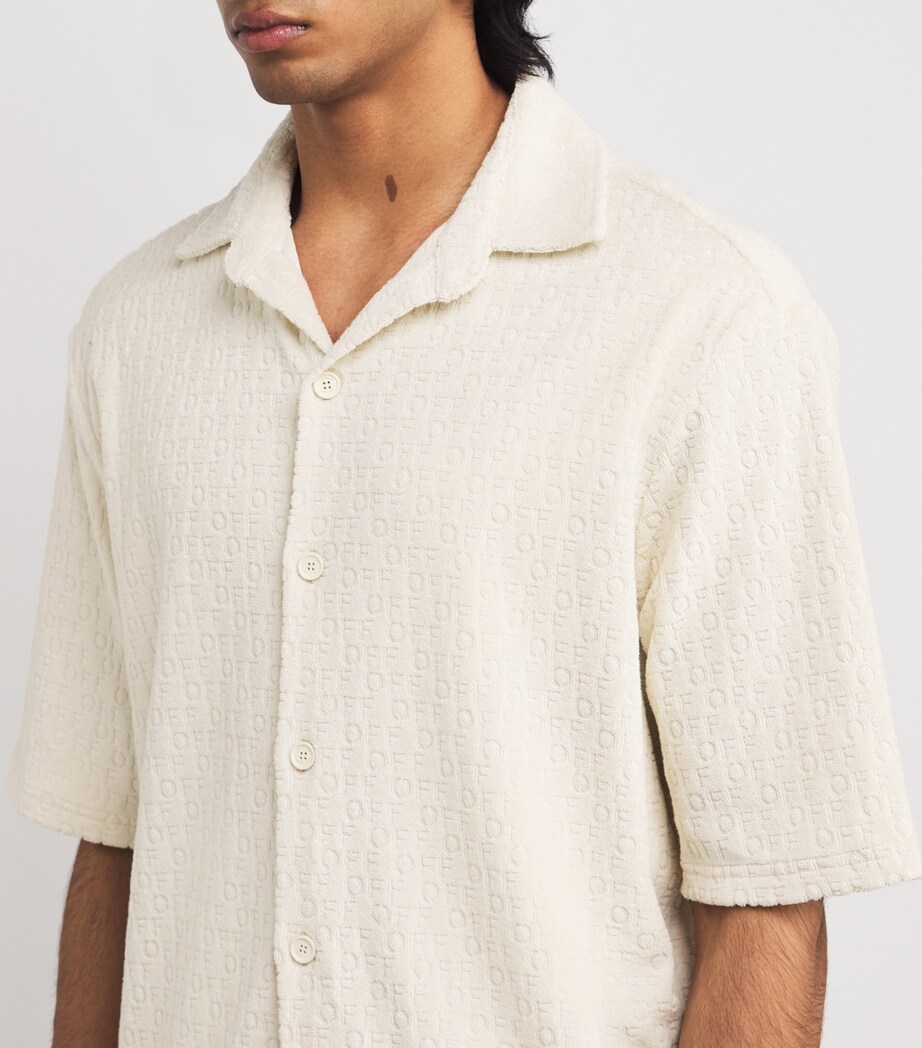 Terry Cotton Logo Bowling Shirt CREAM Image 6