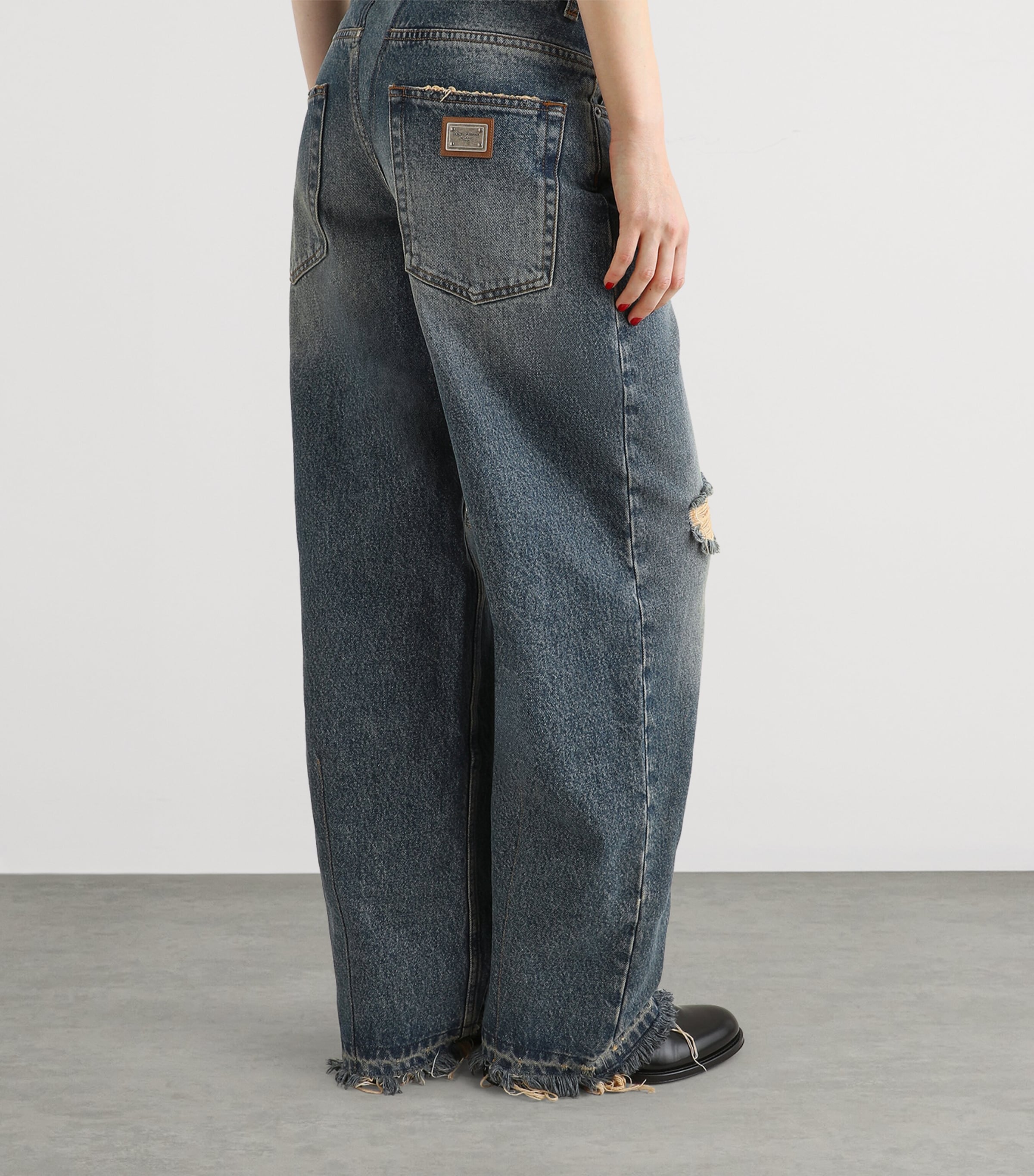 Dolce&Gabbana Womens Ripped Straight-Leg Jeans Combined Colou Image 5