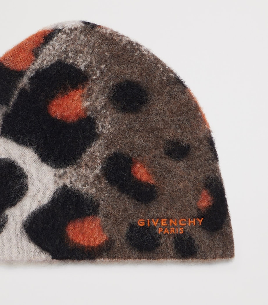 Givenchy Wool-Blend Leopard Print Beanie Image 3