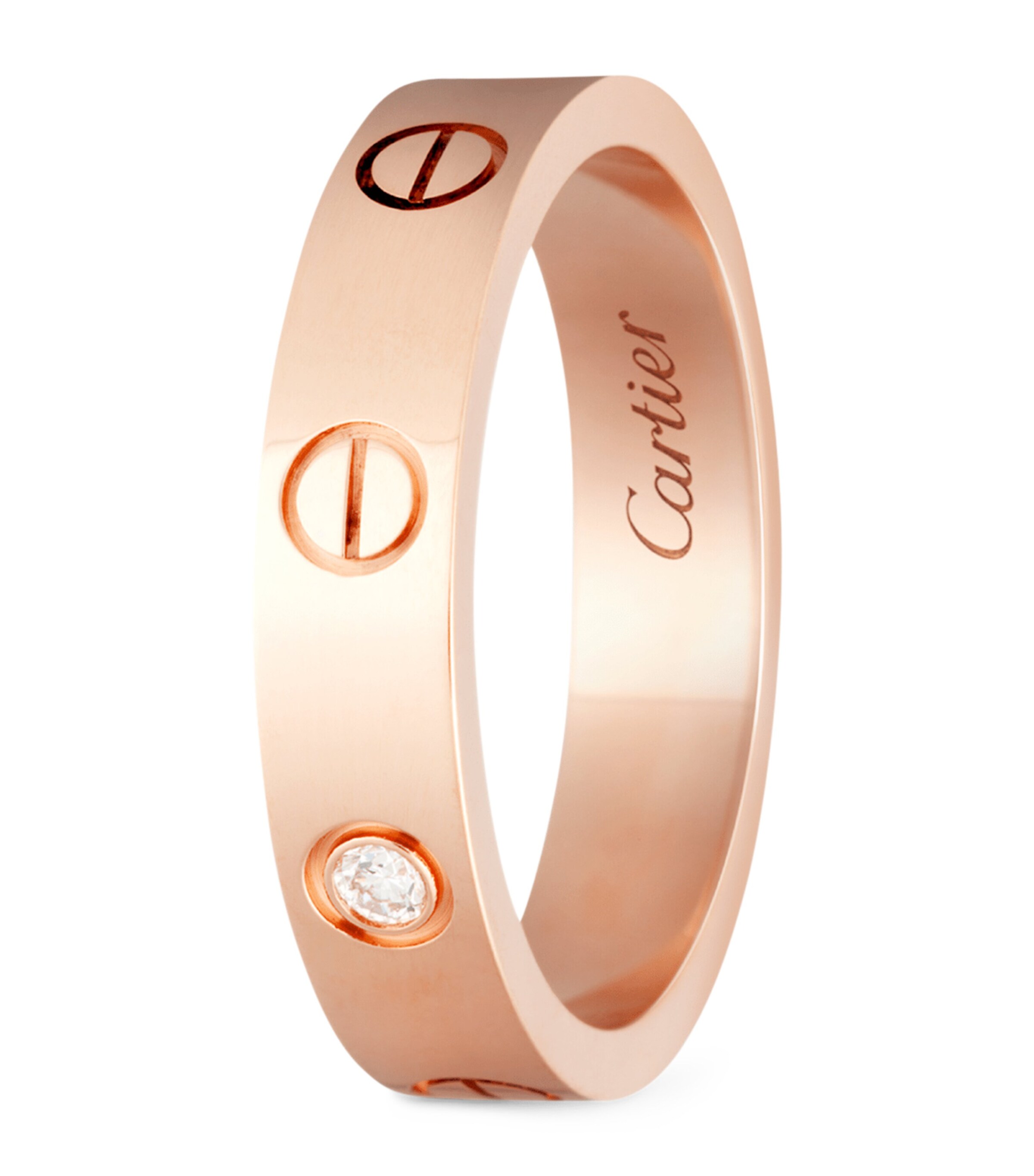 Rose Gold and Diamond LOVE Wedding Band MULTI Image 7