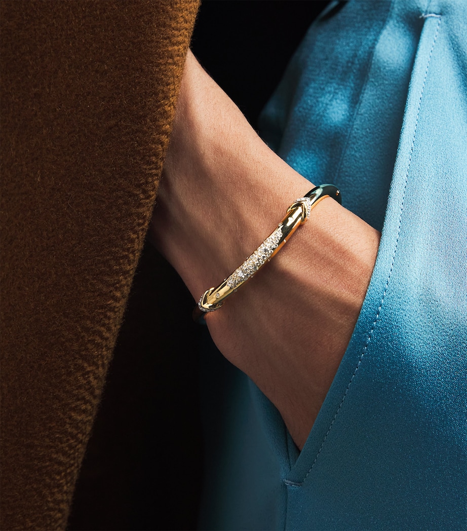 L'ATELIER NAWBAR Yellow Gold and Diamond Boa Belly Stack Bangle ...