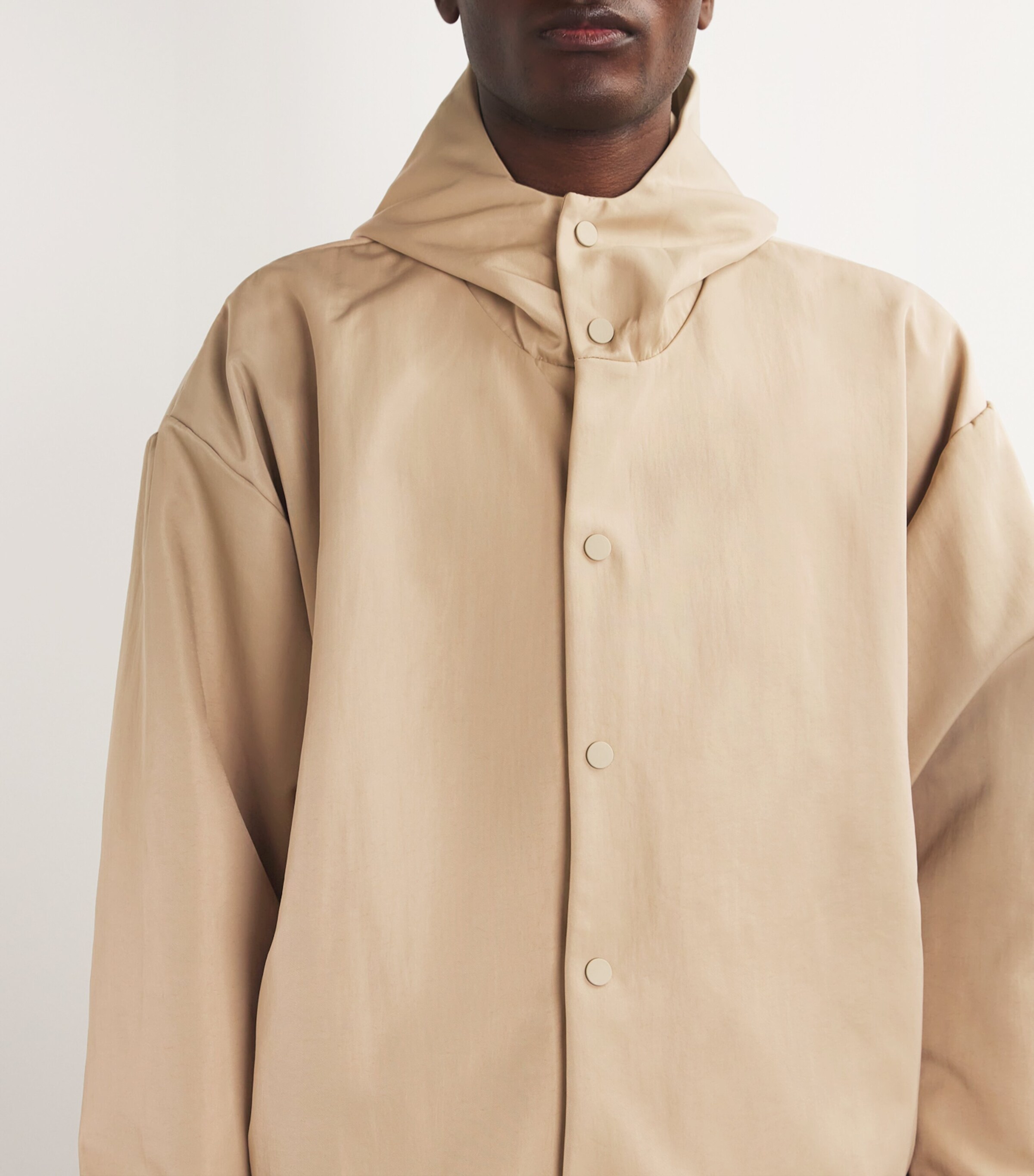 FEAR OF GOD ESSENTIALS Mens Recycled Nylon Bomber Jacket Desert Sand Image 5