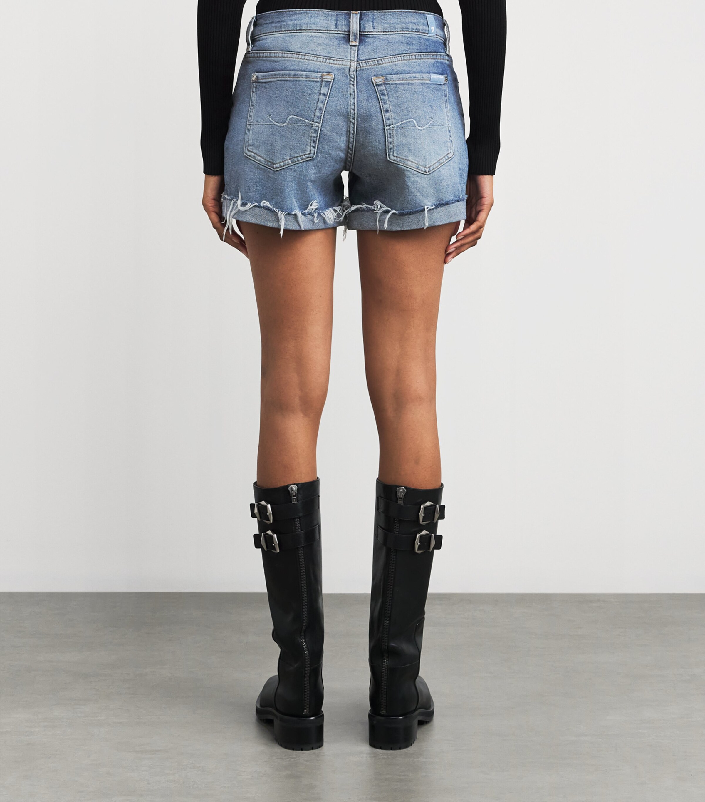 Mid Roll Denim Shorts SHORE Image 4