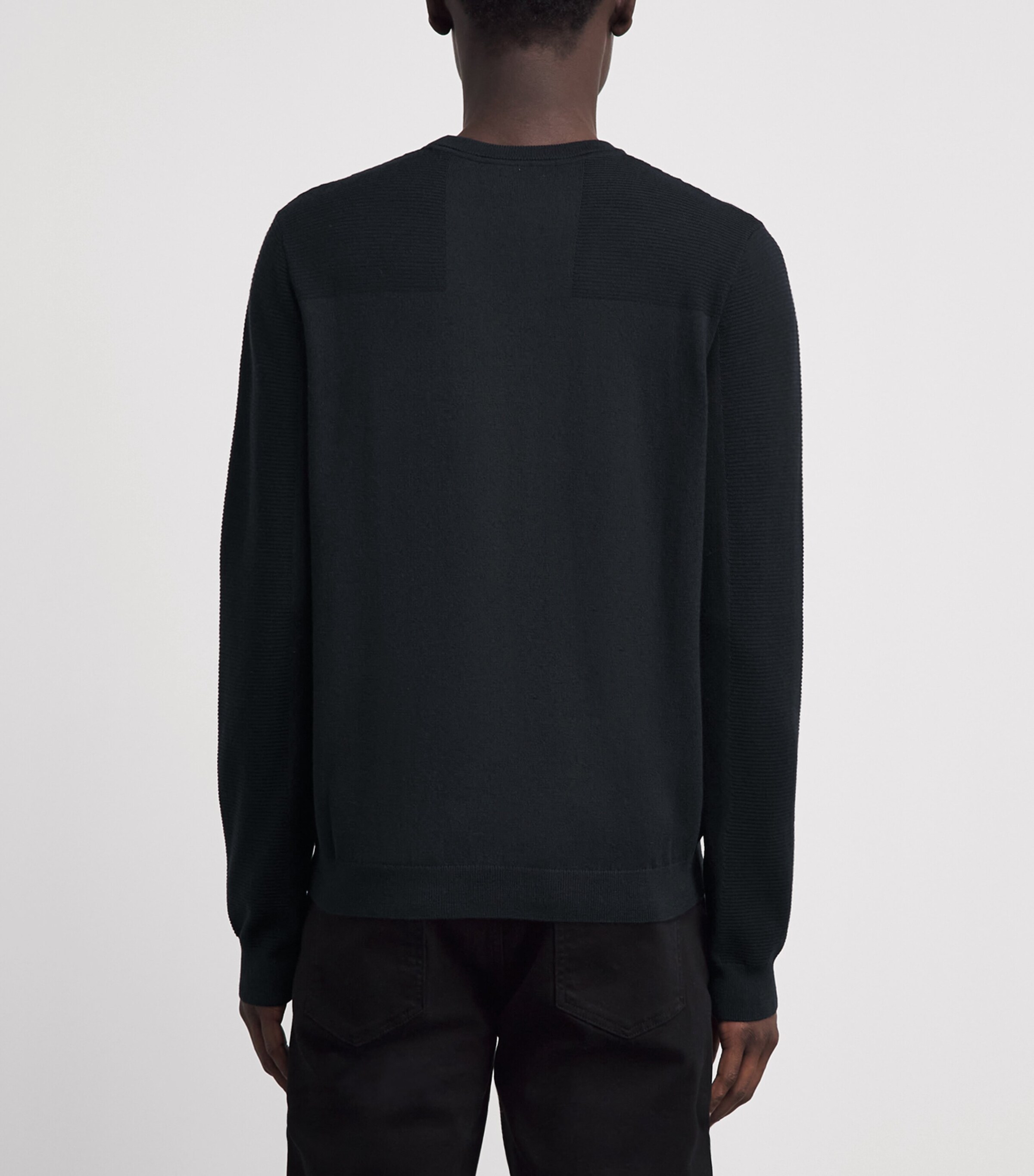 BOSS Mens Ribbed Logo Sweater Dark Image 5
