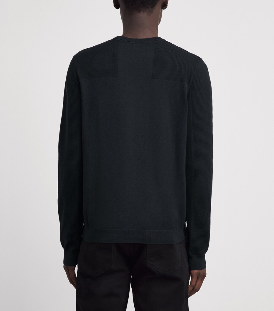 BOSS Mens Ribbed Logo Sweater Dark Image 5