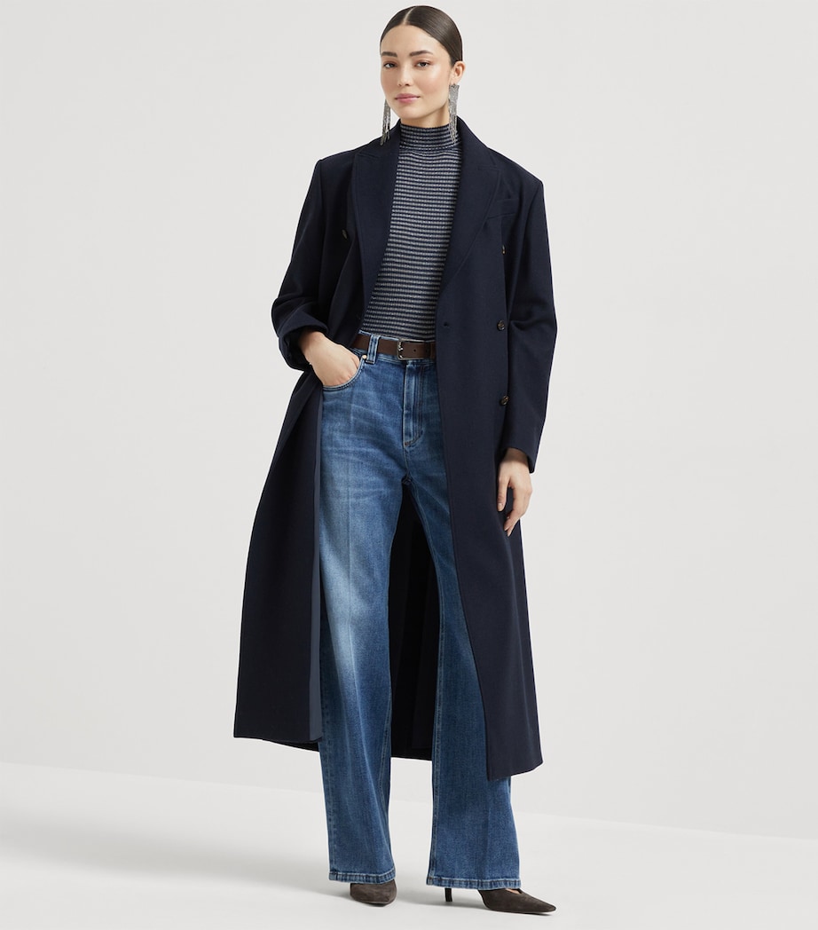 Brunello Cucinelli Womens Comfort Cotton Wide-Leg Jeans Image 4