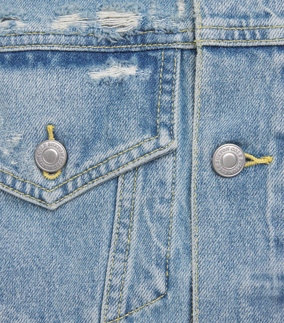 Distressed Denim Jacket 400 BLUE Image 5