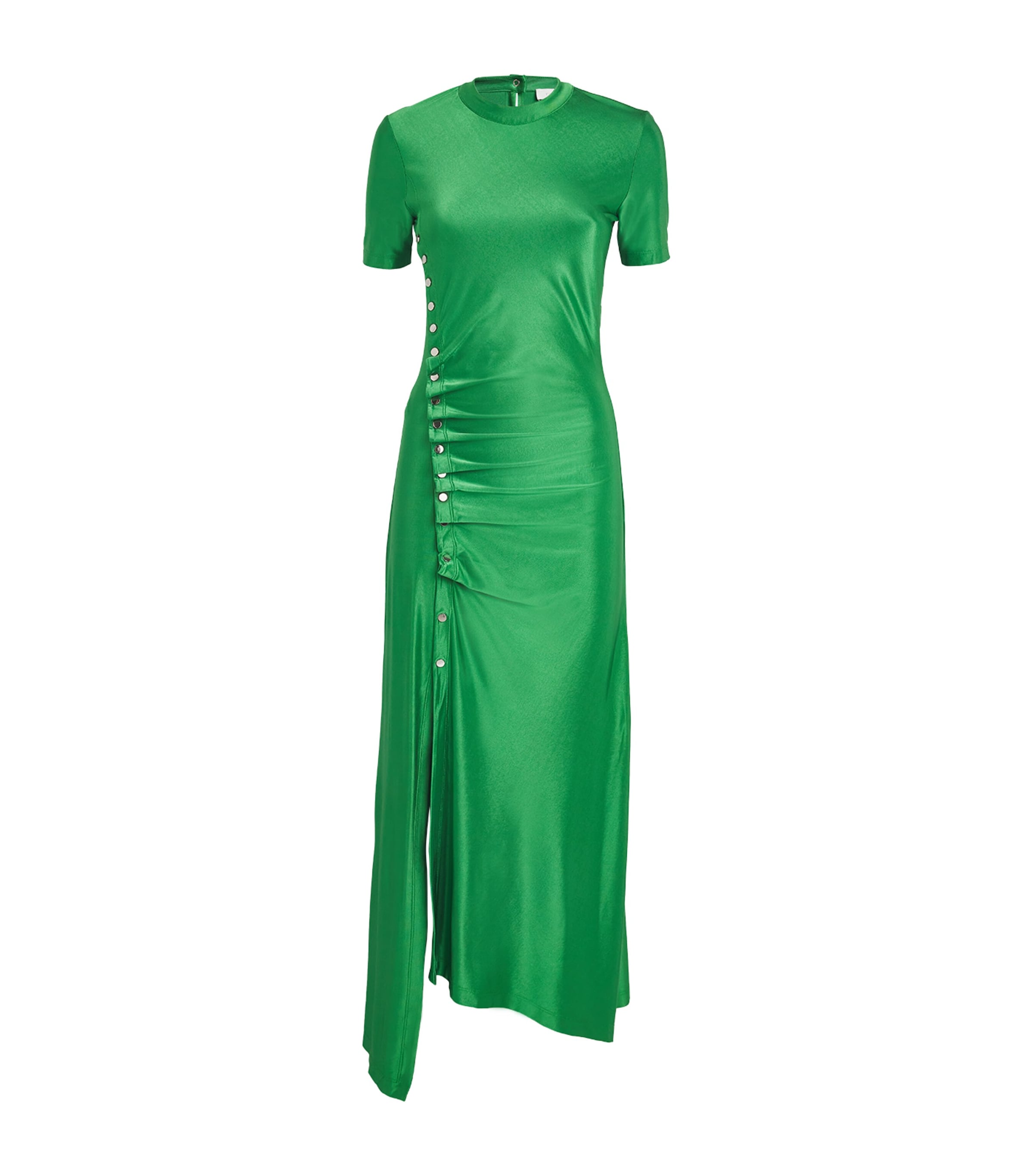 Rabanne Ruched Maxi Dress In Green