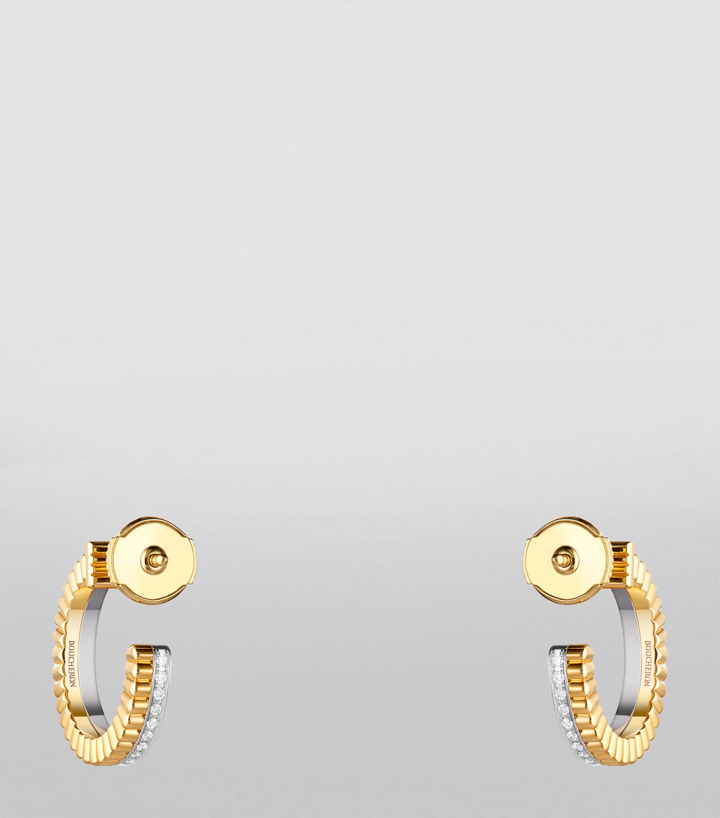 White Gold and Yellow Gold Quatre Radiant Edition Hoop Earrings YELLOW GOLD Image 2