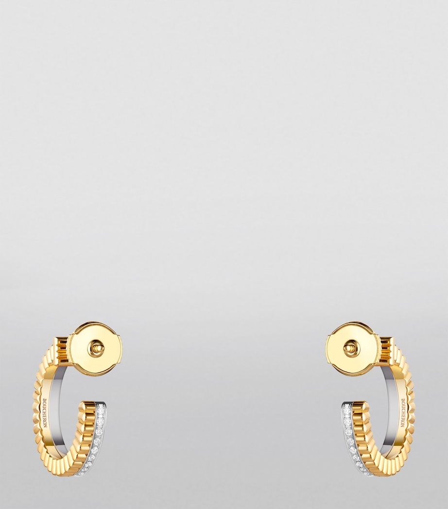 White Gold and Yellow Gold Quatre Radiant Edition Hoop Earrings YELLOW GOLD Image 2