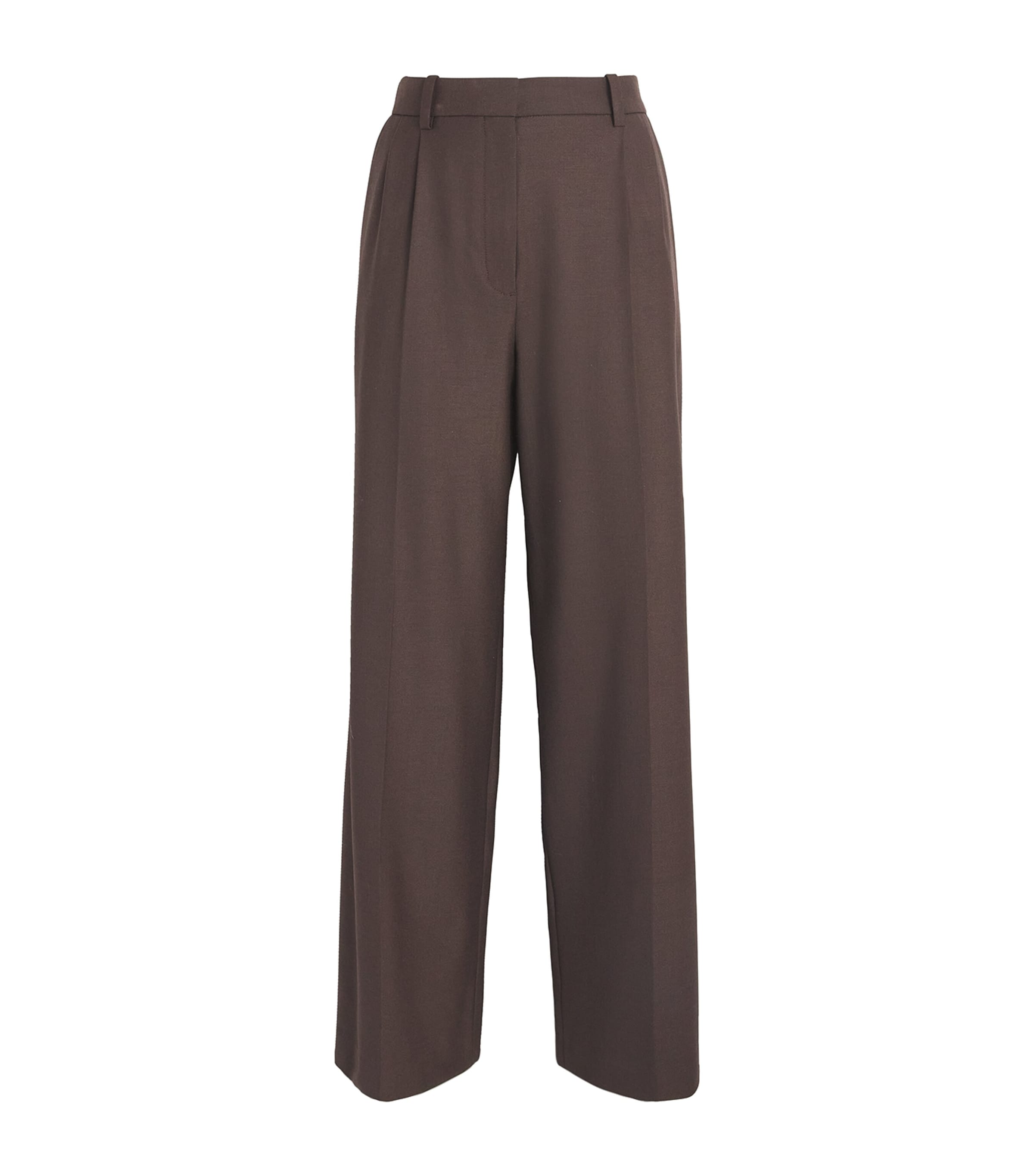 Maje Wide-leg Tailored Trousers In Brown