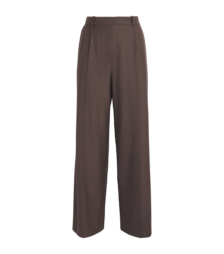 Wide-Leg Tailored Trousers BROWN Image 1