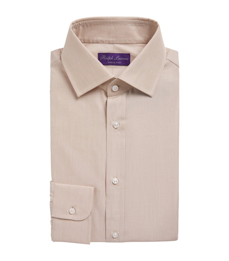 Ralph Lauren Purple Label Mens Cotton Aston Shirt Tan Image 1