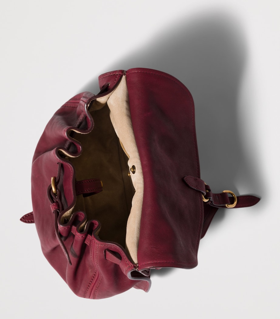 Miu Miu Small Leather Rendez-Vous Shoulder Bag Burgundy Image 4