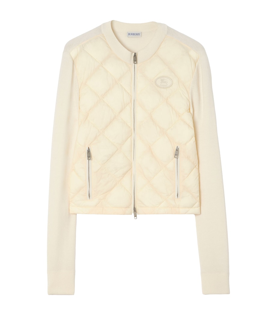 Burberry Womens Quilted Jacket Ceramic White Image 1