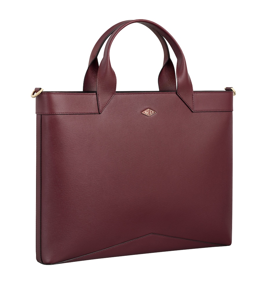 Leather Losange Document Holder BURGUNDY Image 1