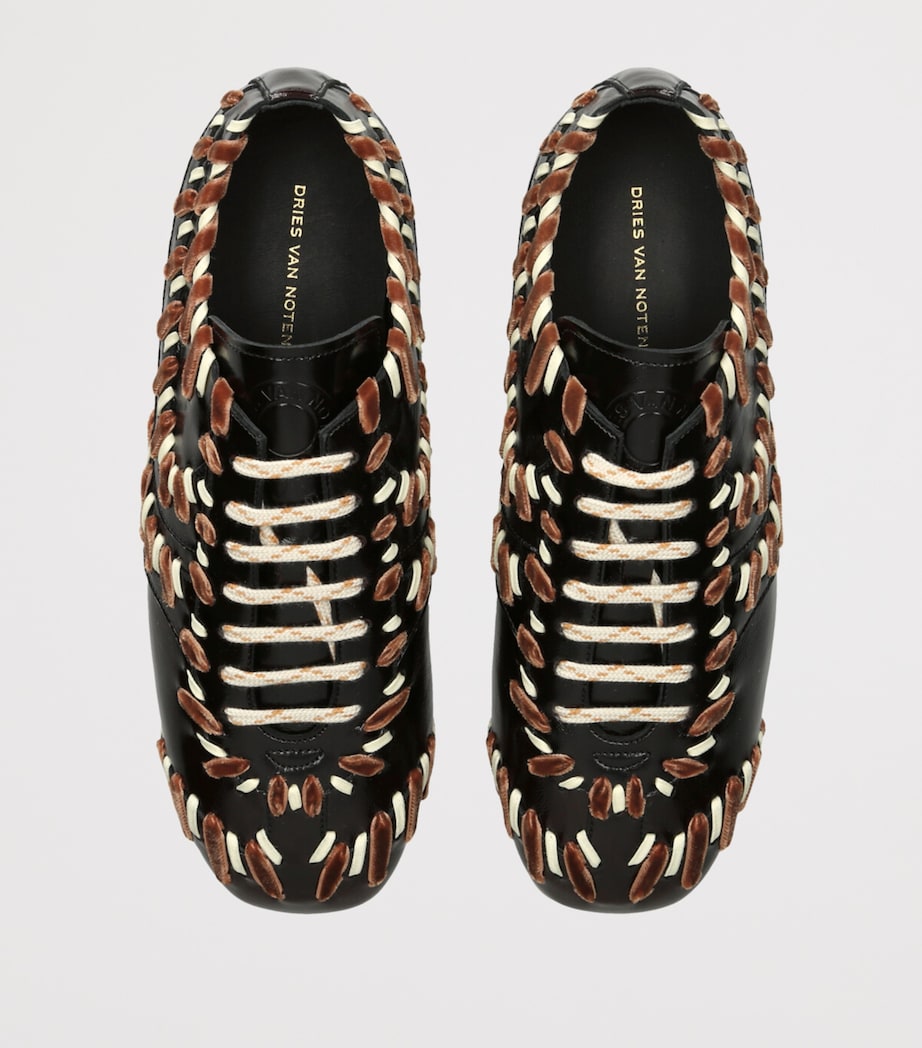 Embellished Leather Dustin Sneakers BROWN/OTH Image 4