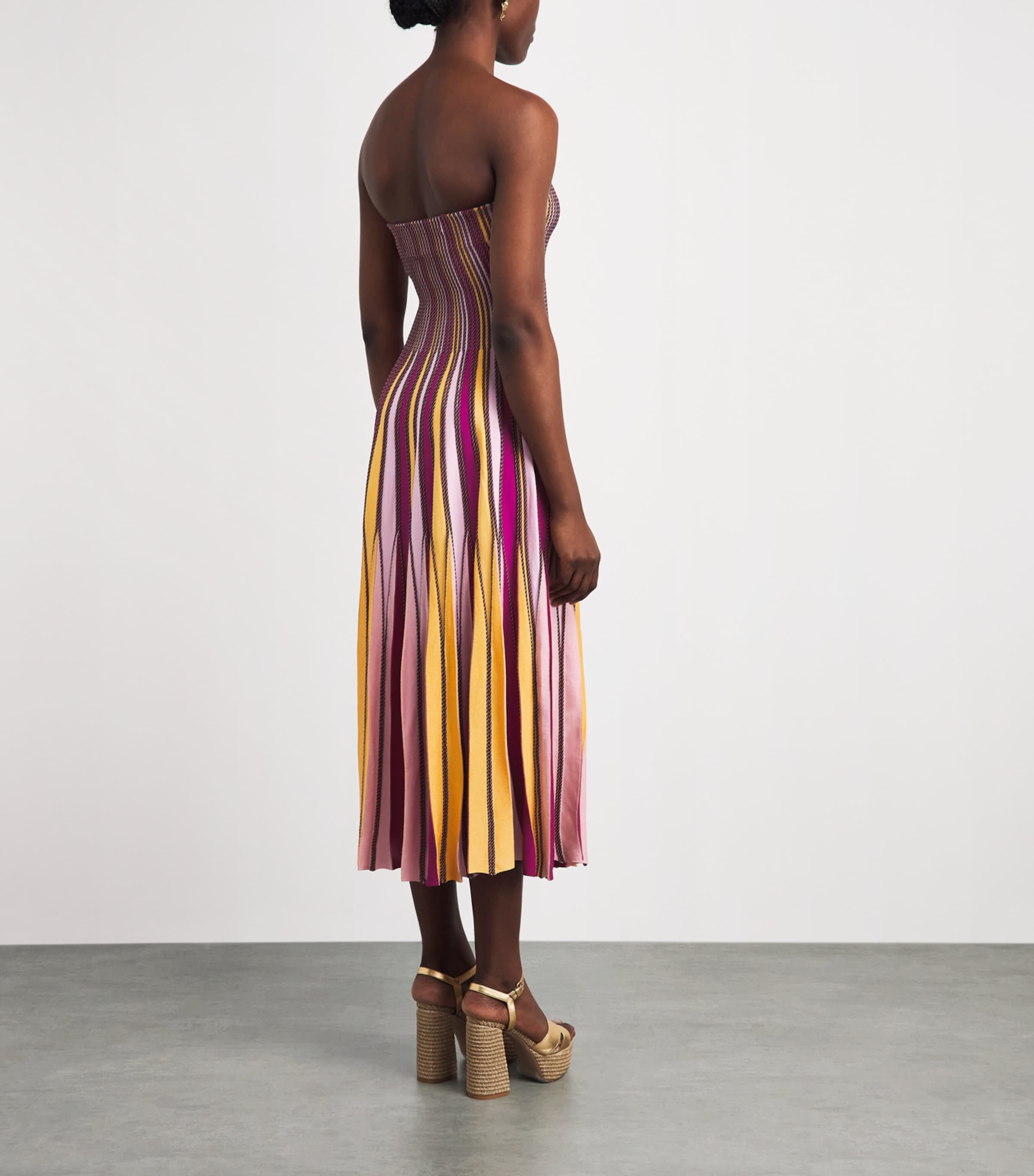 simkhai soleil midi dress Simkhai, Soleil striped midi dress, Women, Blue, US 14, Dresses, Materialmix