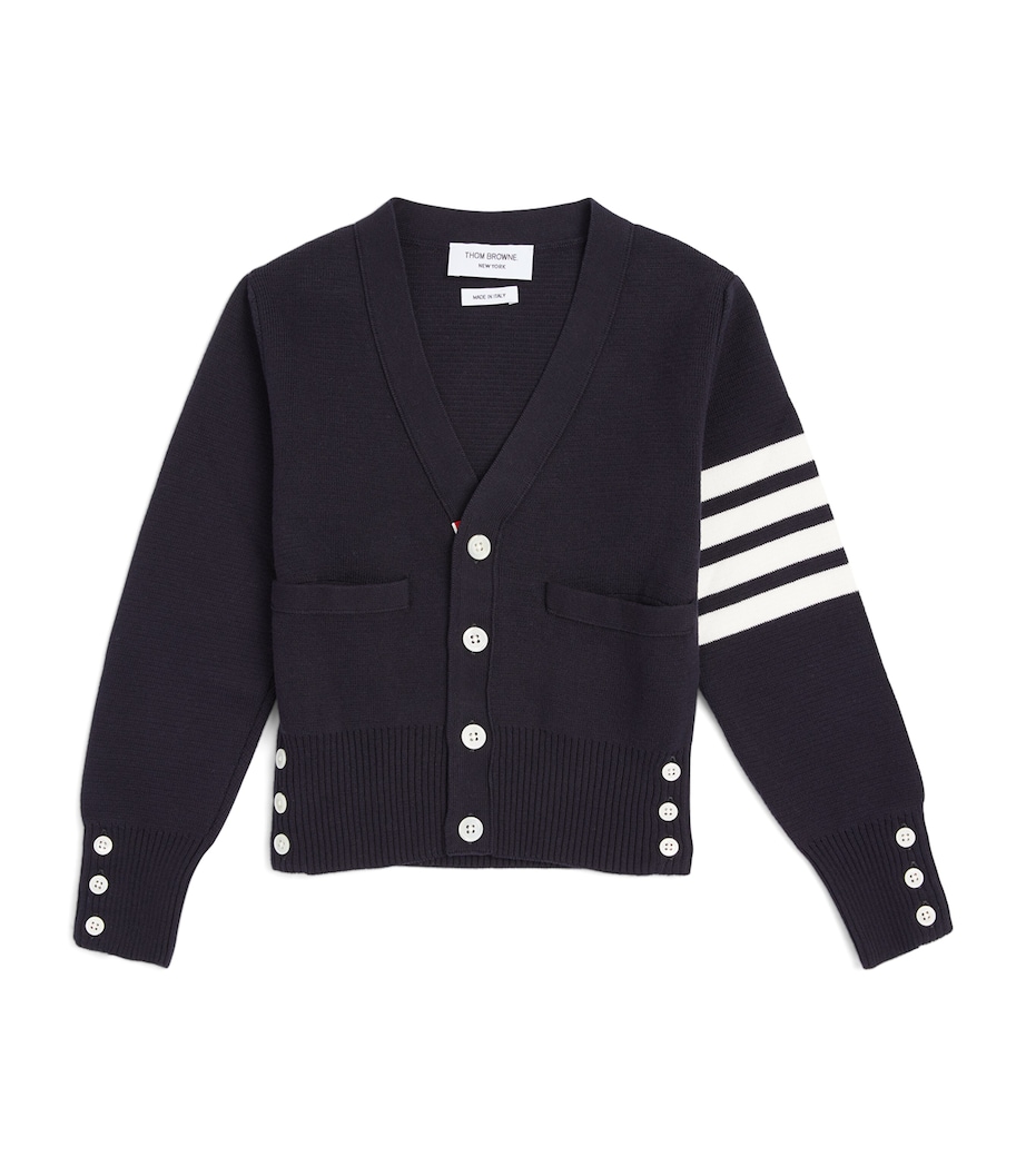 Thom Browne Kids Milano-Stitch 4-Bar Cardigan (2-12 Years) Navy Image 1