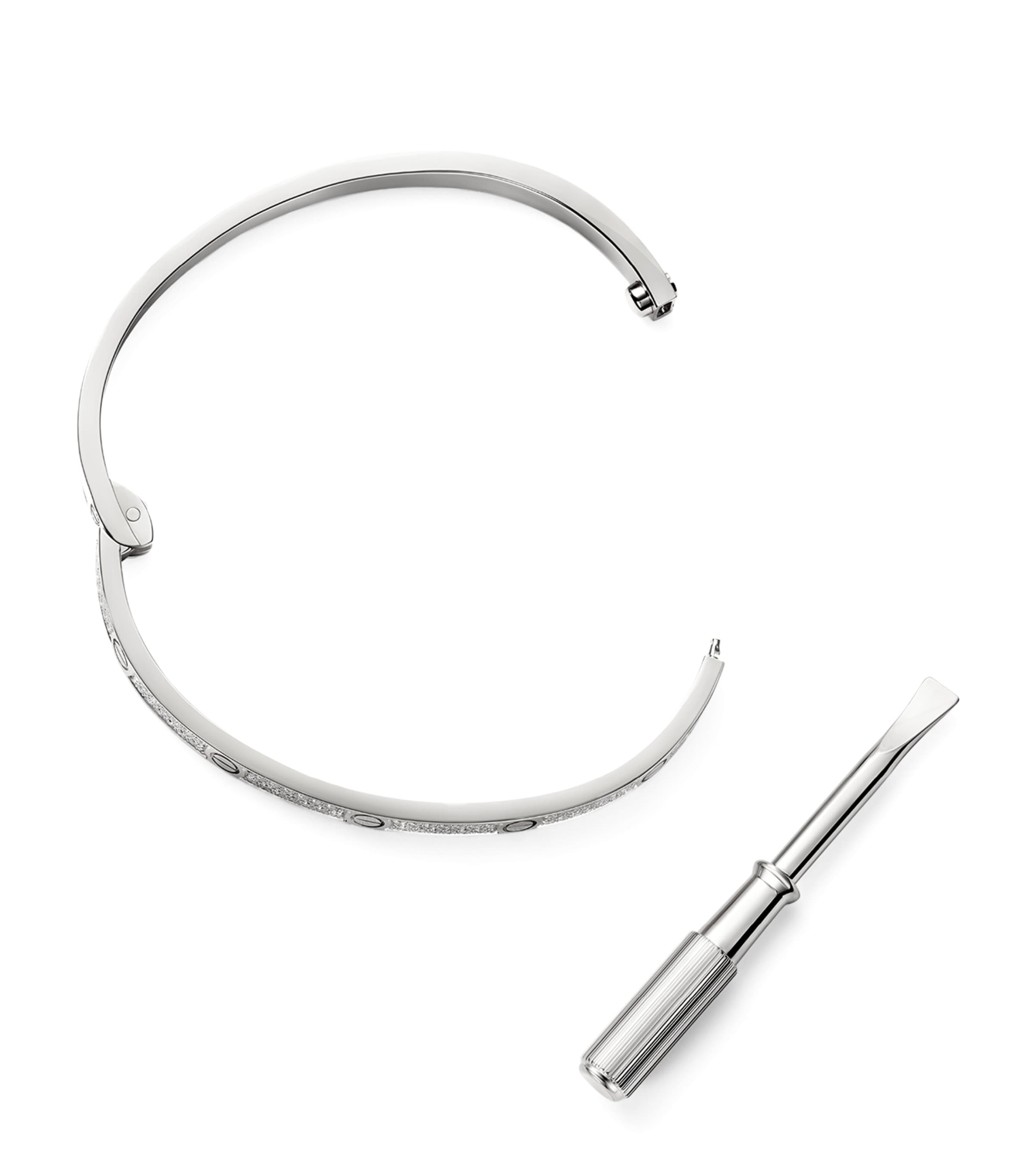 Cartier LOVE Small White Gold Diamond-Paved Bracelet White Gold Image 3