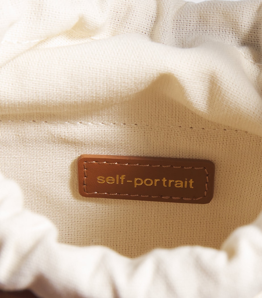 Leather Bow Bucket Bag TAN Image 6